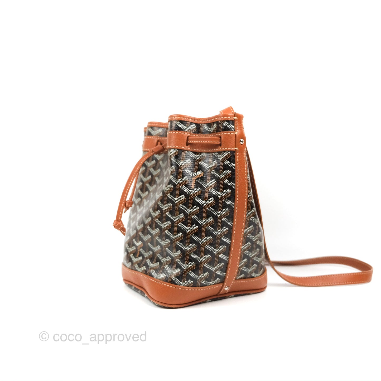 Goyard Petit Flot Bucket Bag Black & Tan Goyardine