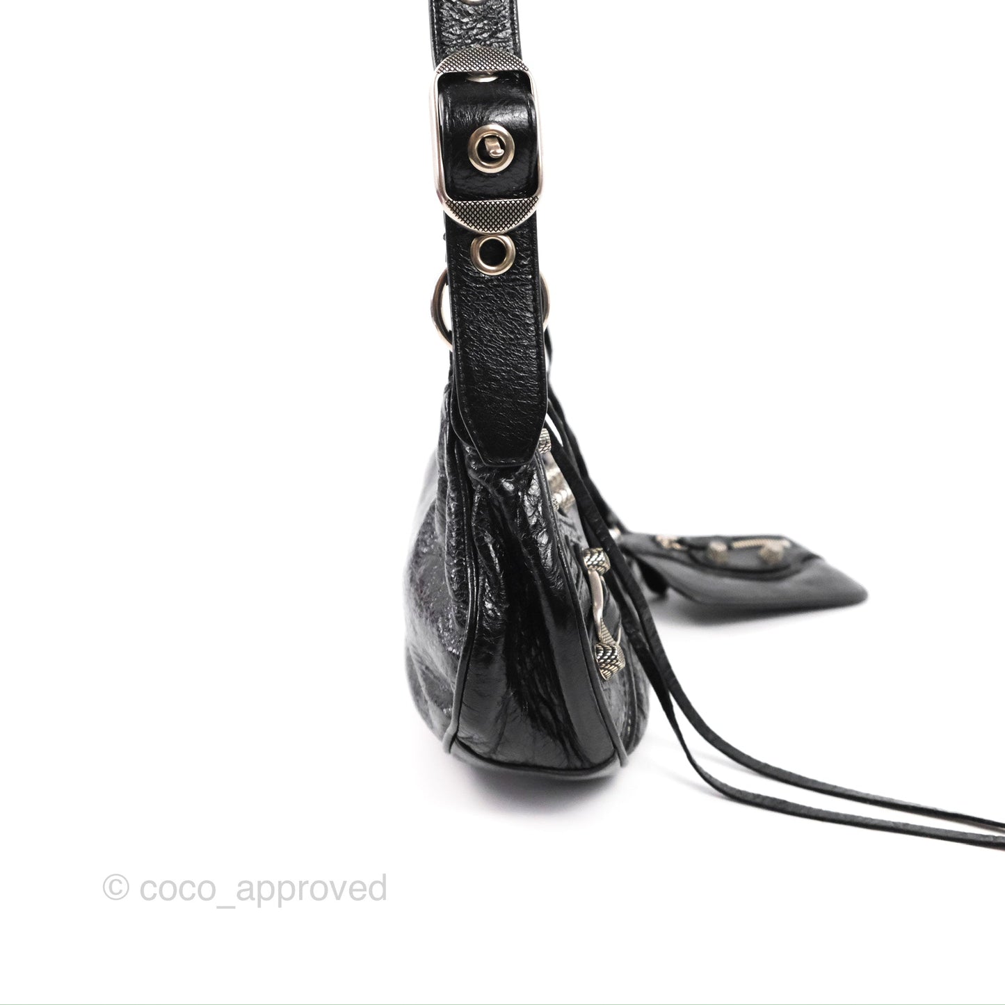 Balenciaga Le Cagole Shoulder Bag Black Calfskin Silver Hardware