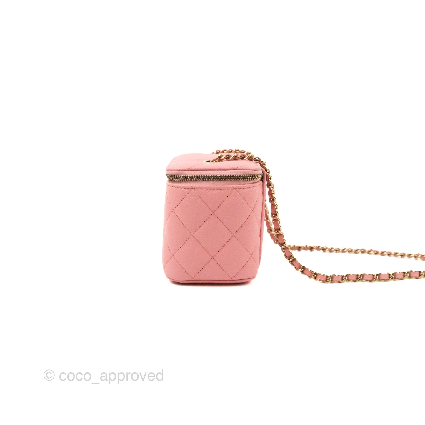 Chanel Classic Vanity with Chain Pink Caviar Gold Hardware