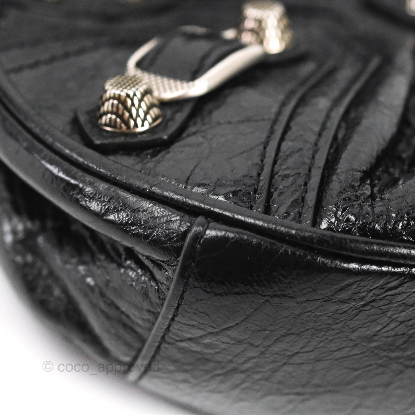 Balenciaga Le Cagole Shoulder Bag Black Calfskin Silver Hardware