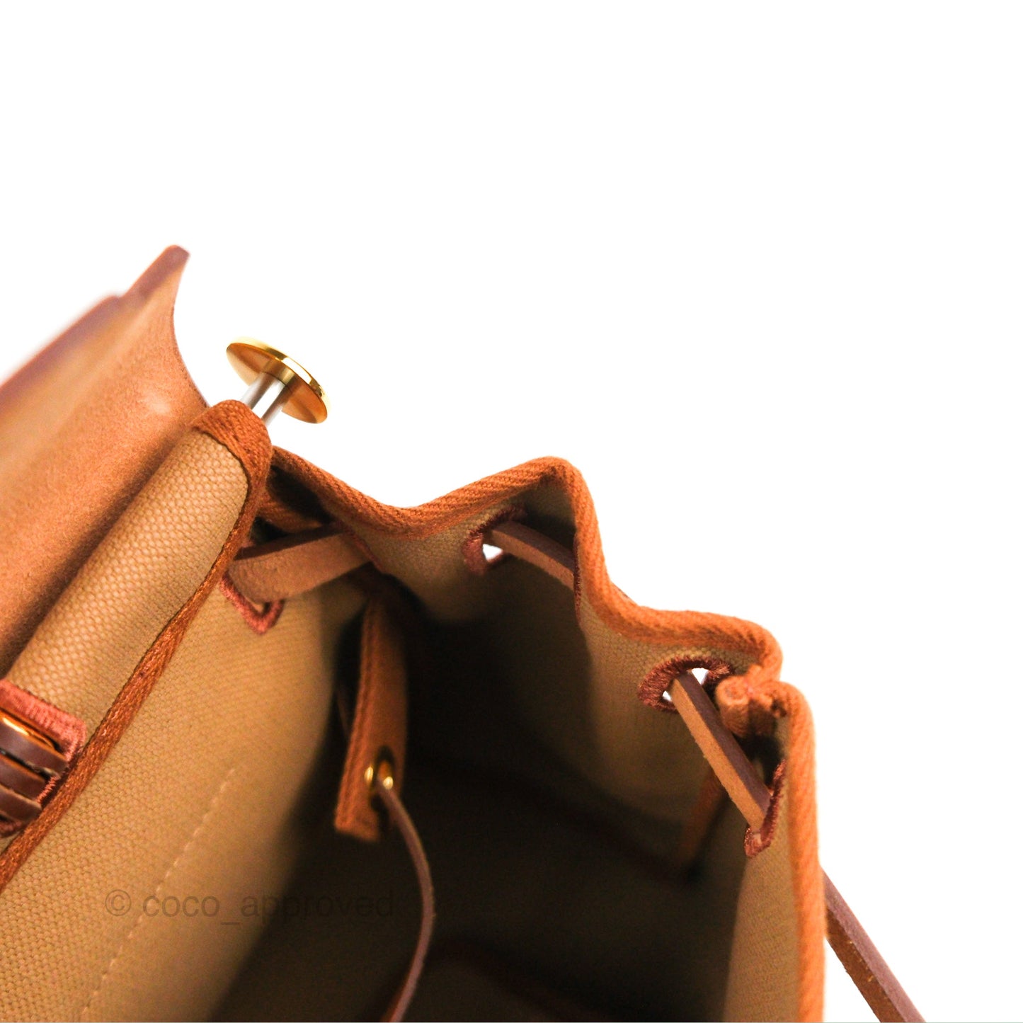 Hermès Herbag Zip Retourne 31 Chai 0M/Fauve 34 Canvas Gold Hardware