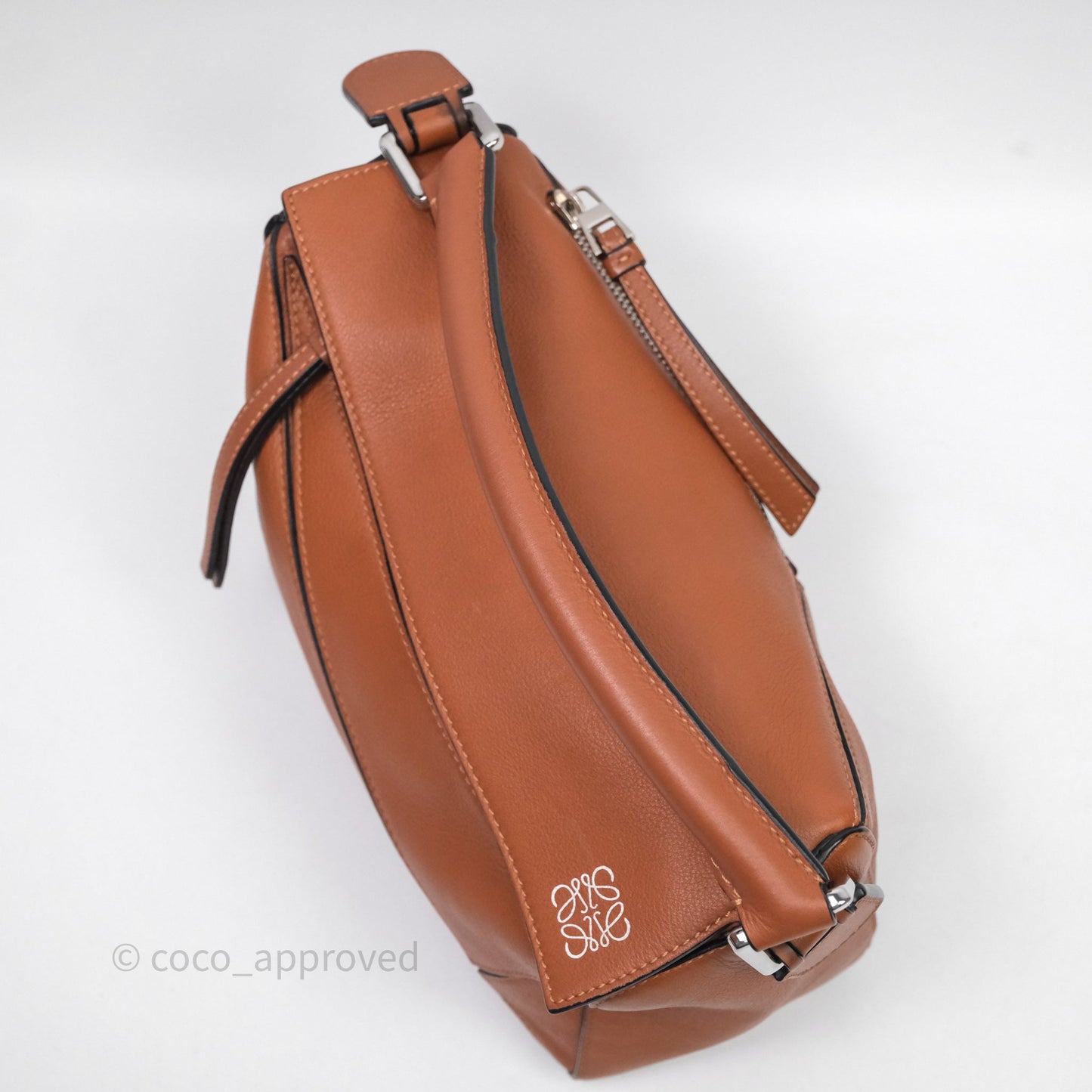 Loewe Small Puzzle Bag Tan Calfskin Silver Hardware