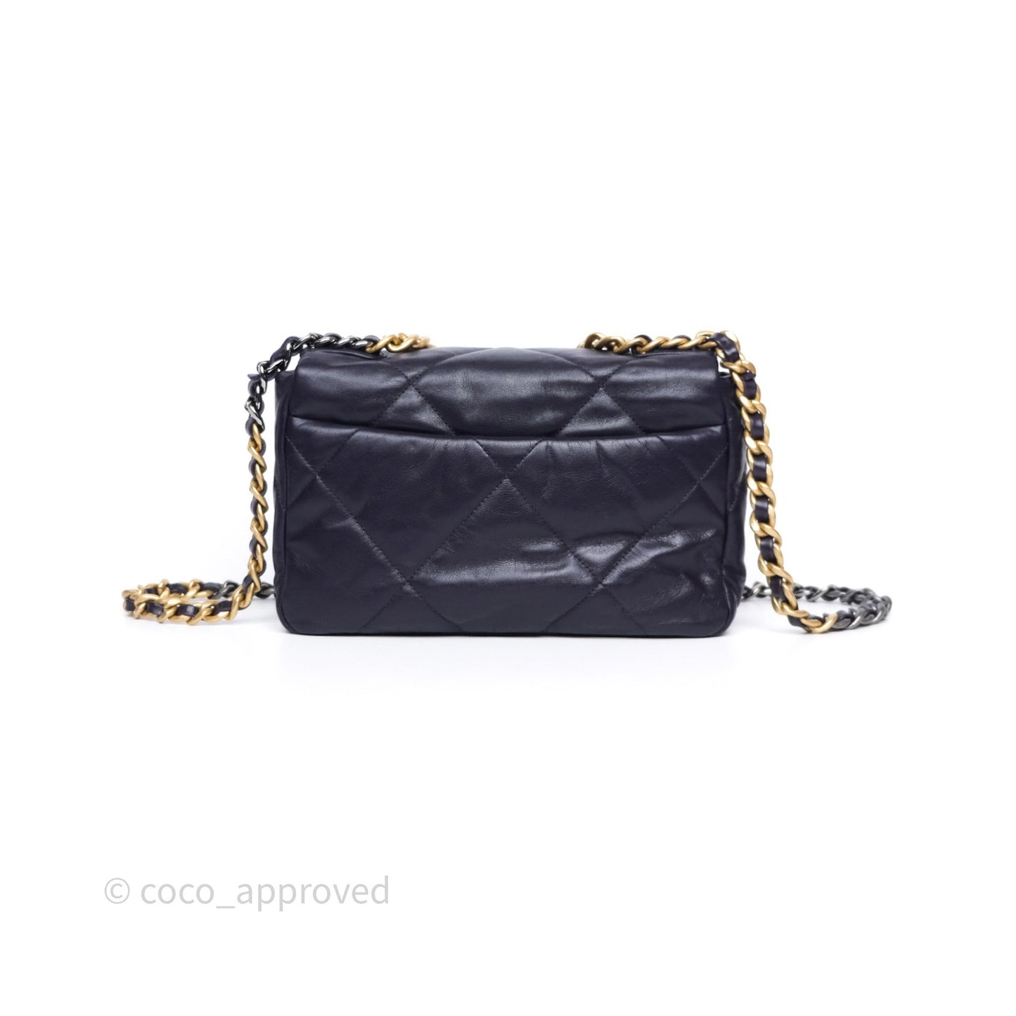 Chanel 19 Small Dark Purple Mixed Hardware