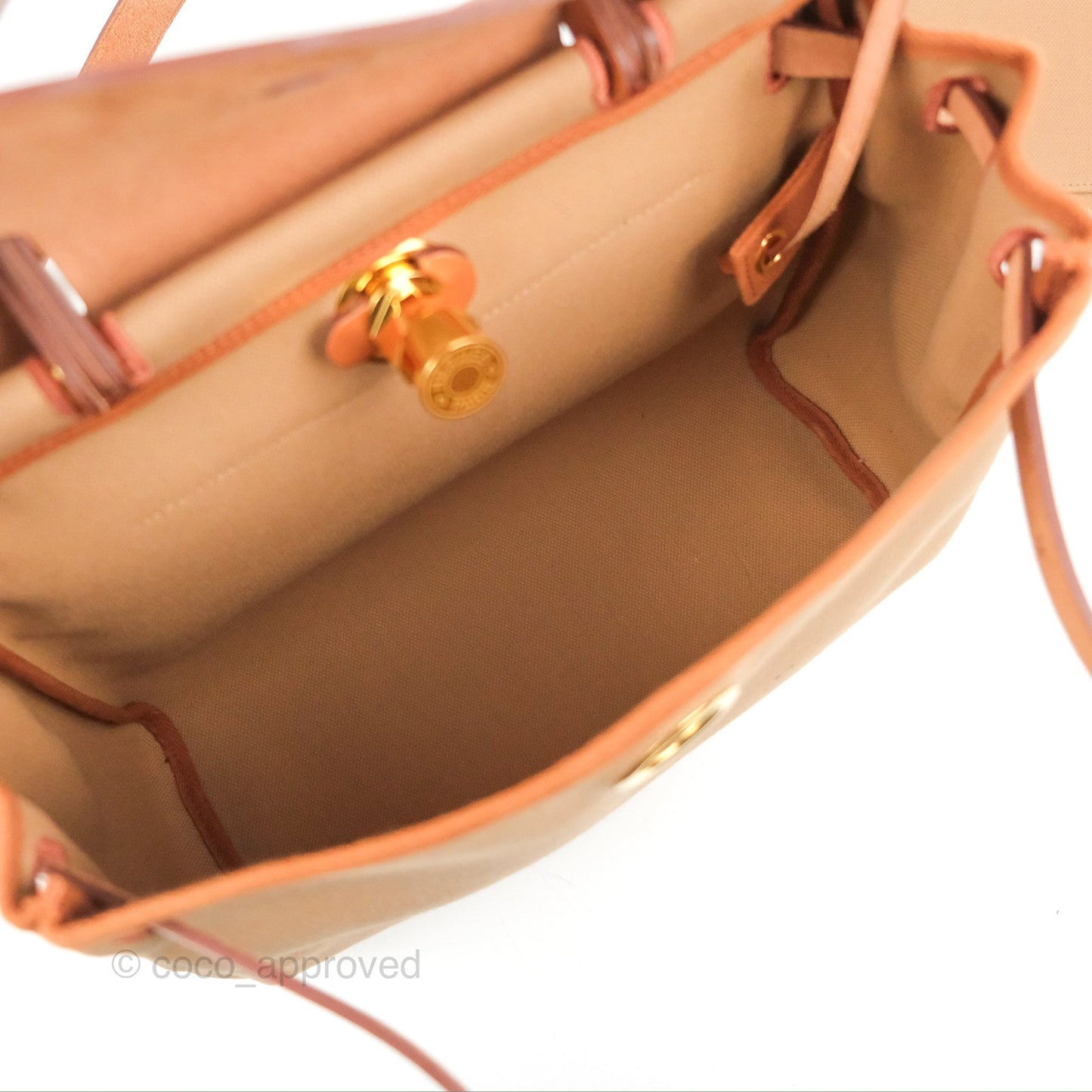 Hermès Herbag Zip Retourne 31 Chai 0M/Fauve 34 Canvas Gold Hardware