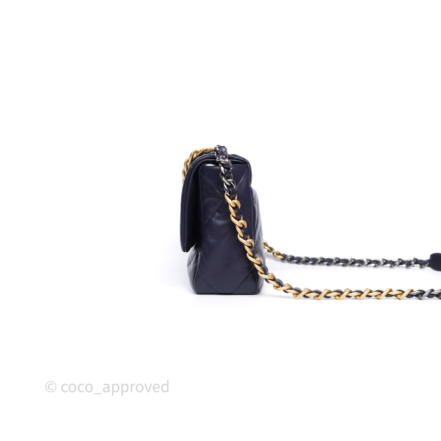 Chanel 19 Small Dark Purple Mixed Hardware