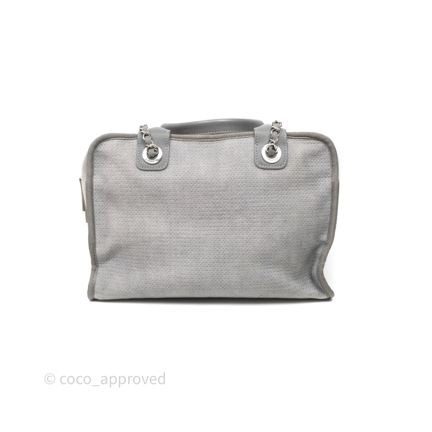 Chanel Deauville Bowling Bag Grey Silver Hardware