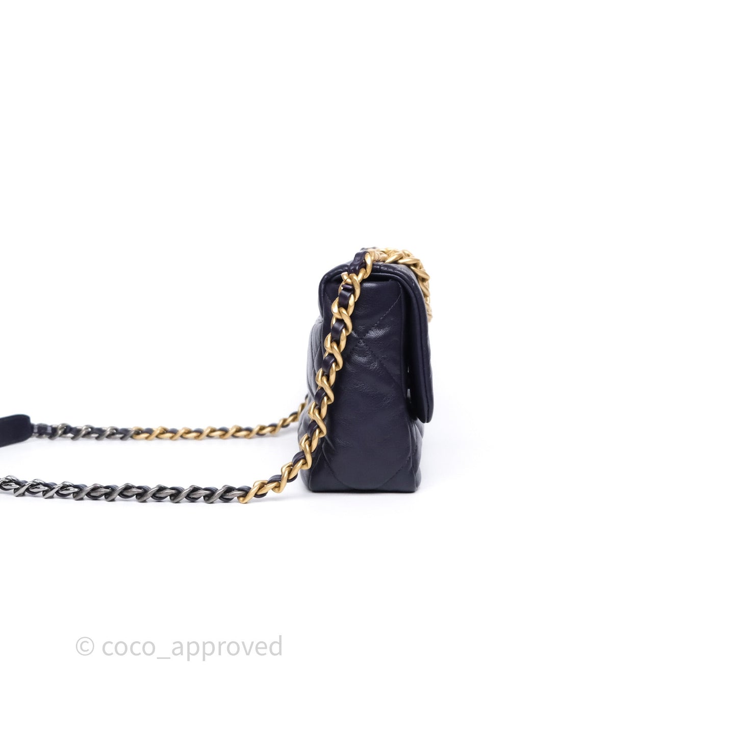 Chanel 19 Small Dark Purple Mixed Hardware