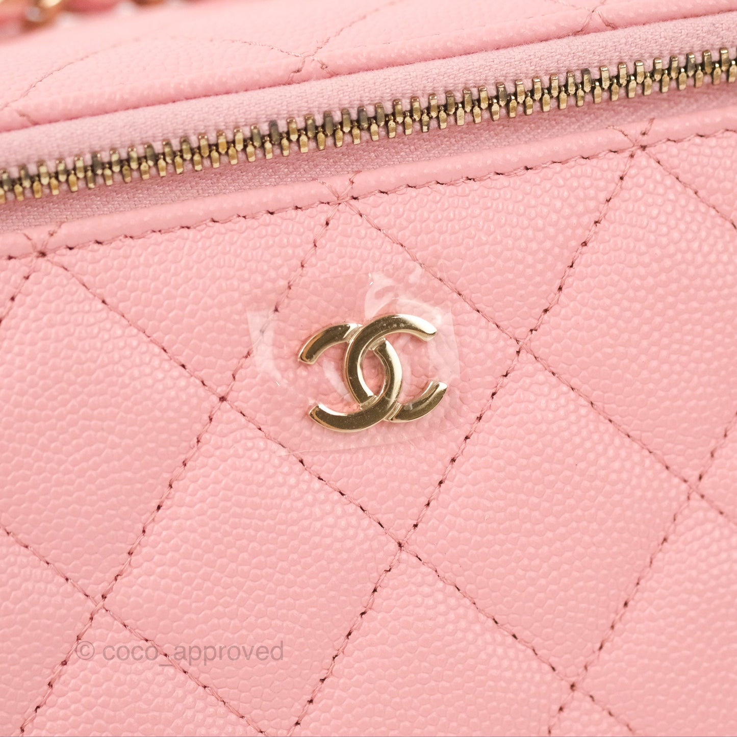 Chanel Classic Vanity with Chain Pink Caviar Gold Hardware