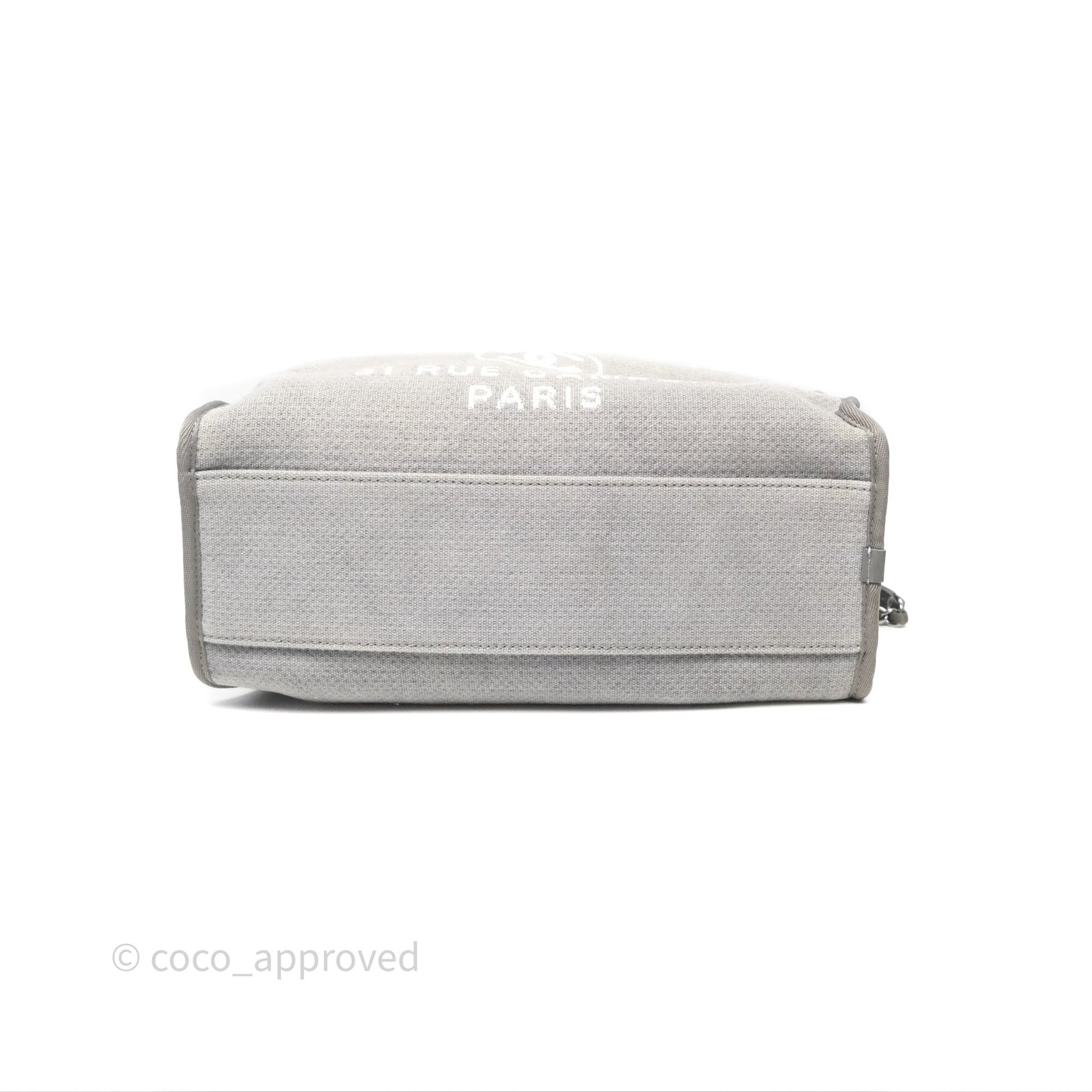 Chanel Deauville Bowling Bag Grey Silver Hardware