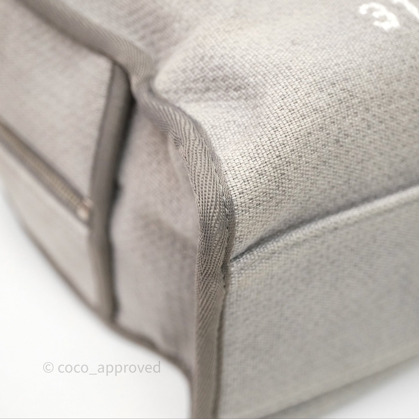 Chanel Deauville Bowling Bag Grey Silver Hardware