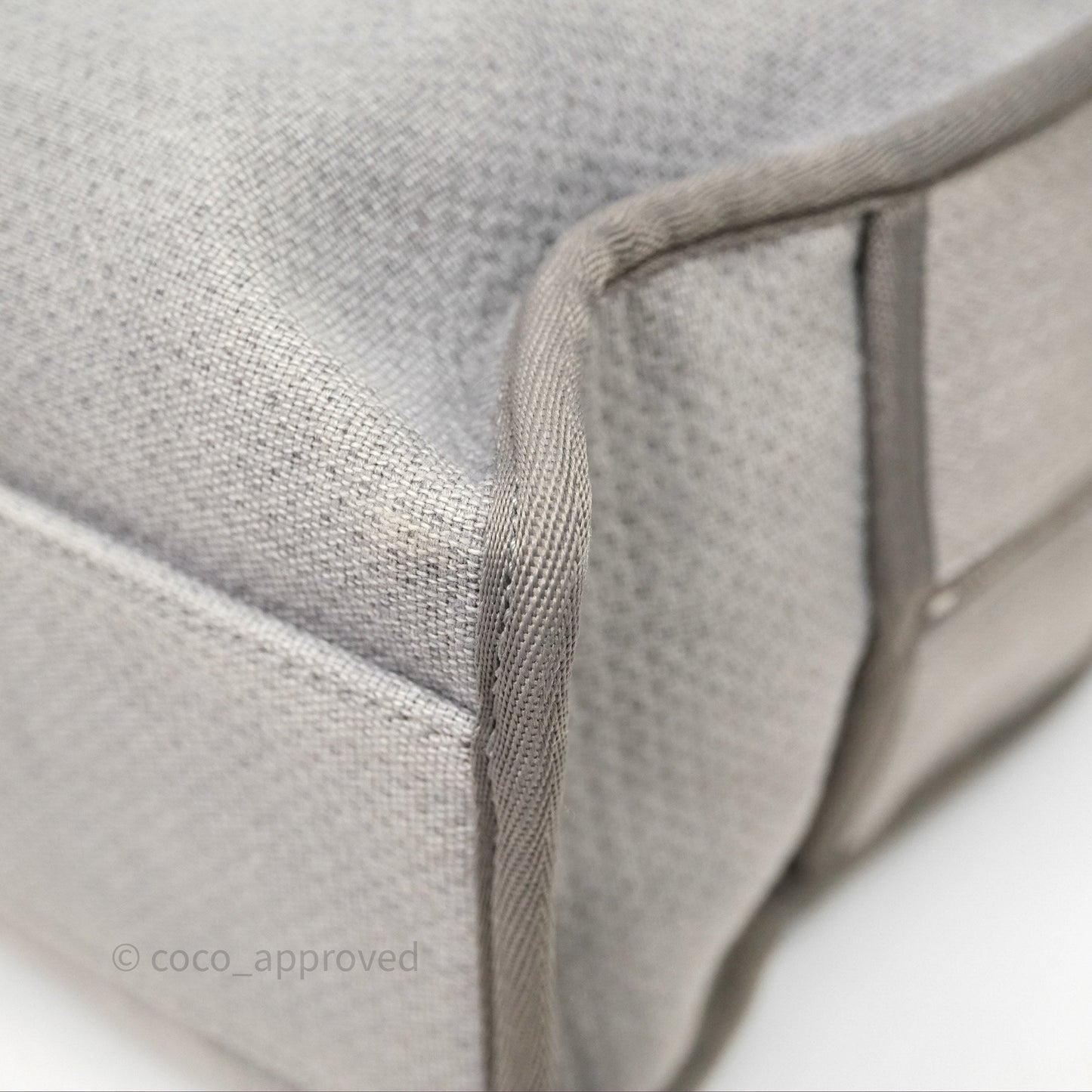 Chanel Deauville Bowling Bag Grey Silver Hardware