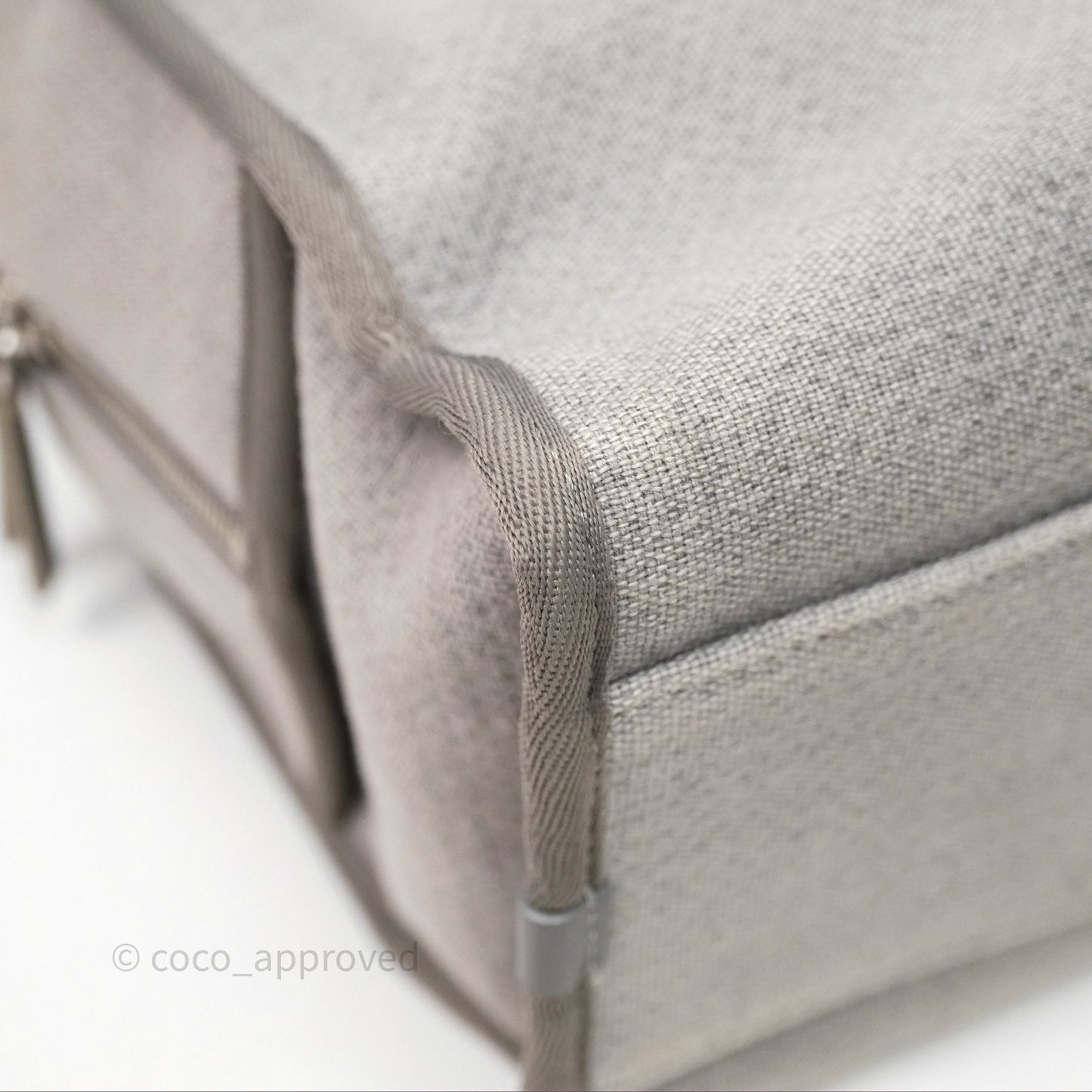 Chanel Deauville Bowling Bag Grey Silver Hardware