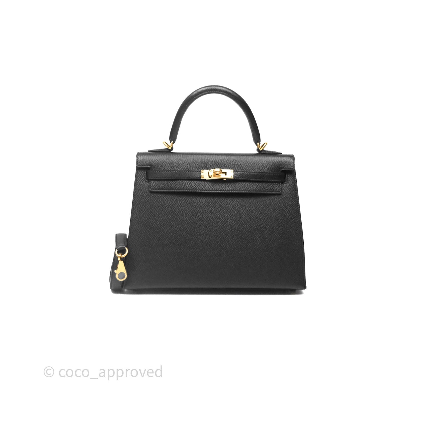 Hermès Kelly 25 Sellier Black Noir 89 Veau Epsom Gold Hardware