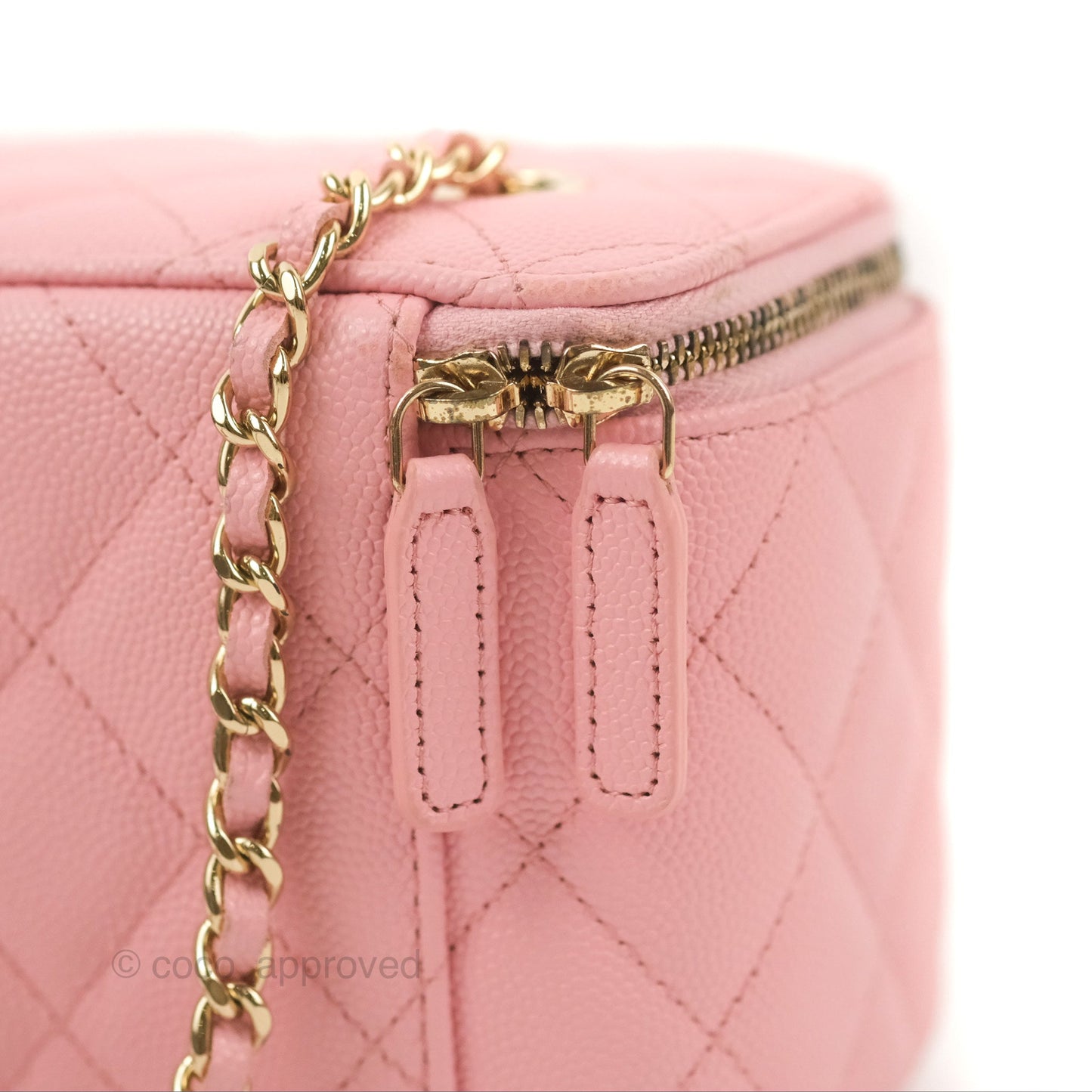 Chanel Classic Vanity with Chain Pink Caviar Gold Hardware