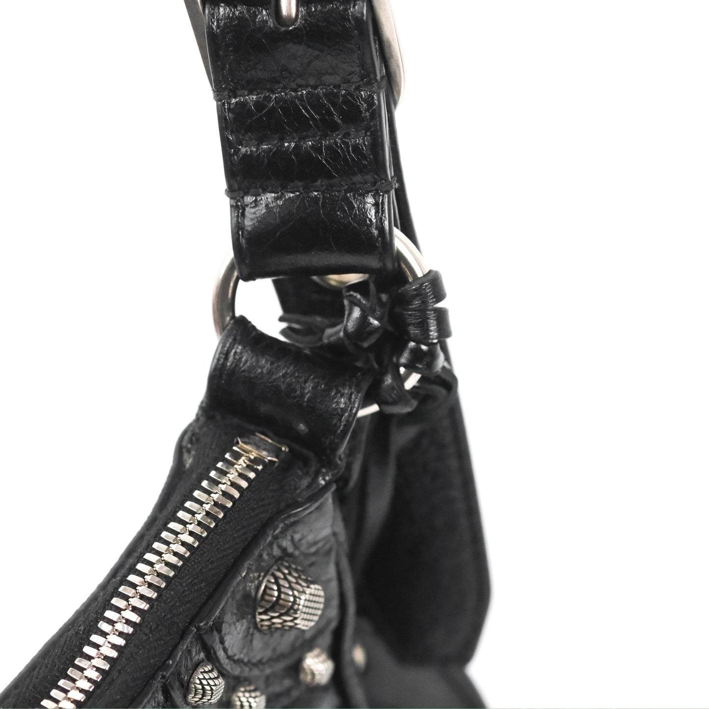 Balenciaga Le Cagole Shoulder Bag Black Calfskin Silver Hardware
