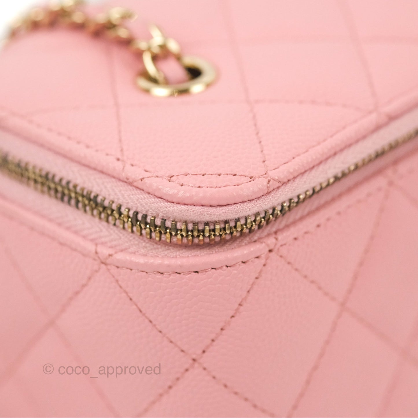 Chanel Classic Vanity with Chain Pink Caviar Gold Hardware