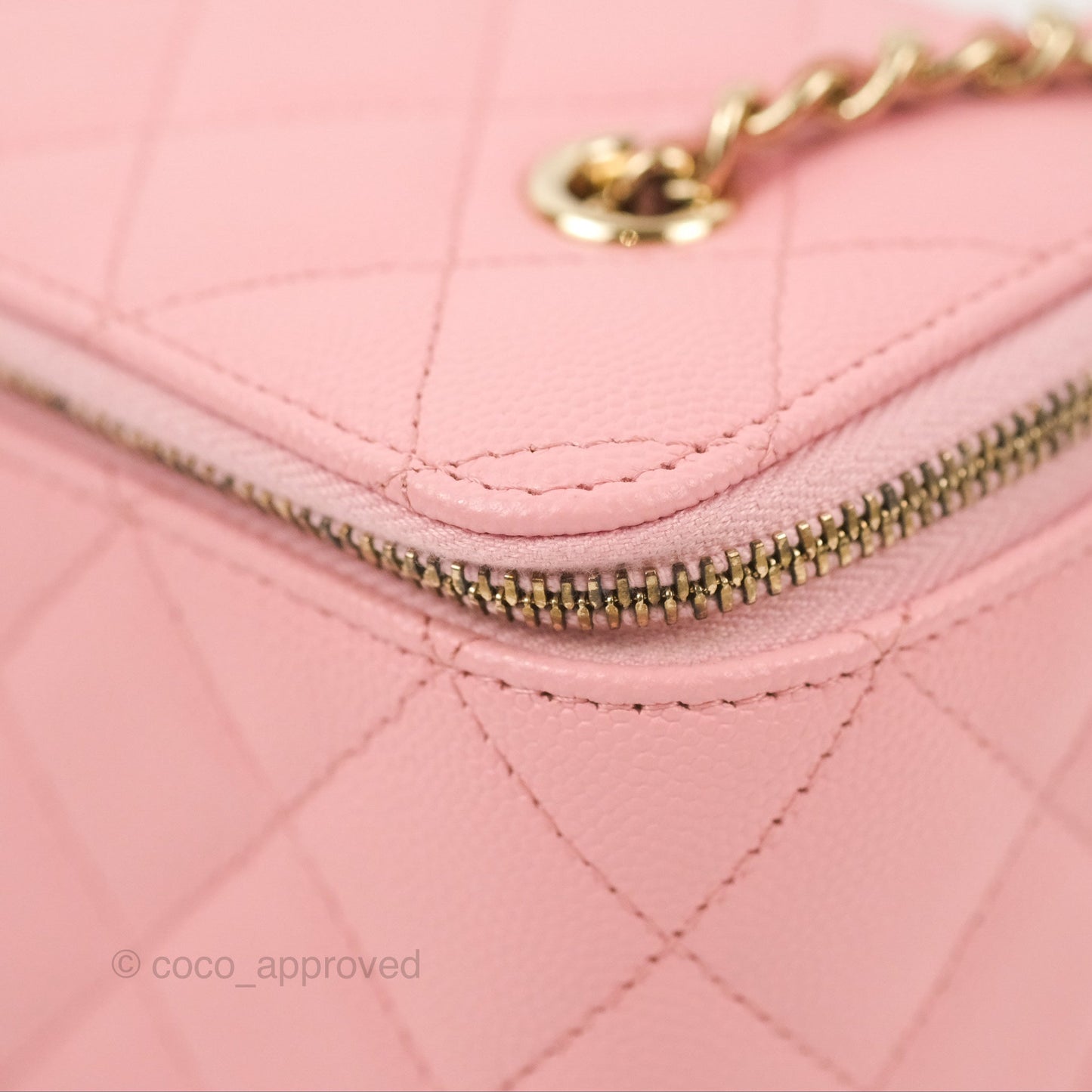 Chanel Classic Vanity with Chain Pink Caviar Gold Hardware
