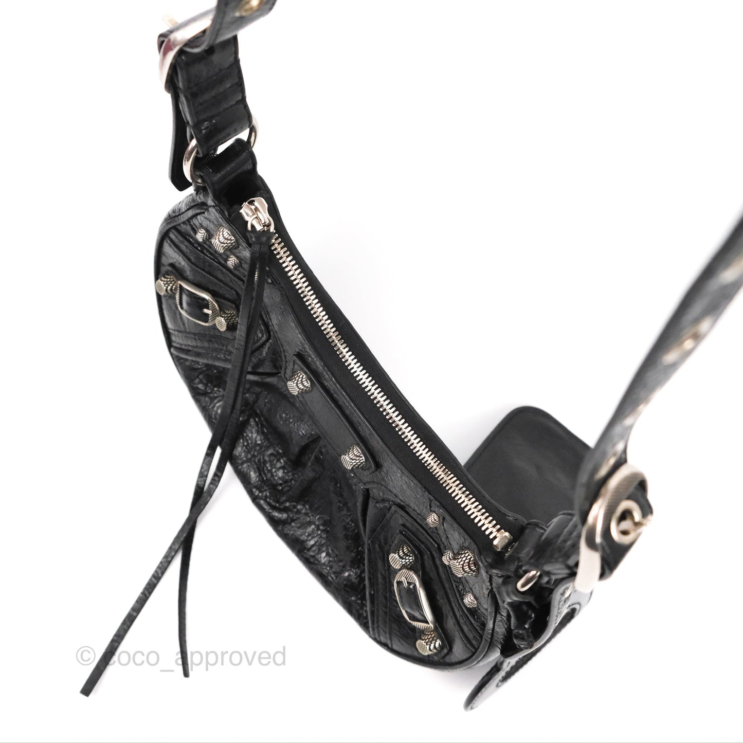 Balenciaga Le Cagole Shoulder Bag Black Calfskin Silver Hardware