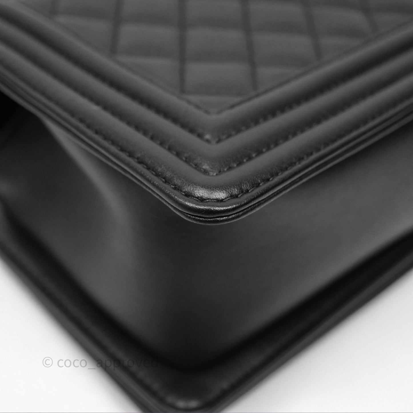 Chanel Quilted Medium Boy Black Lambskin Ruthenium Hardware