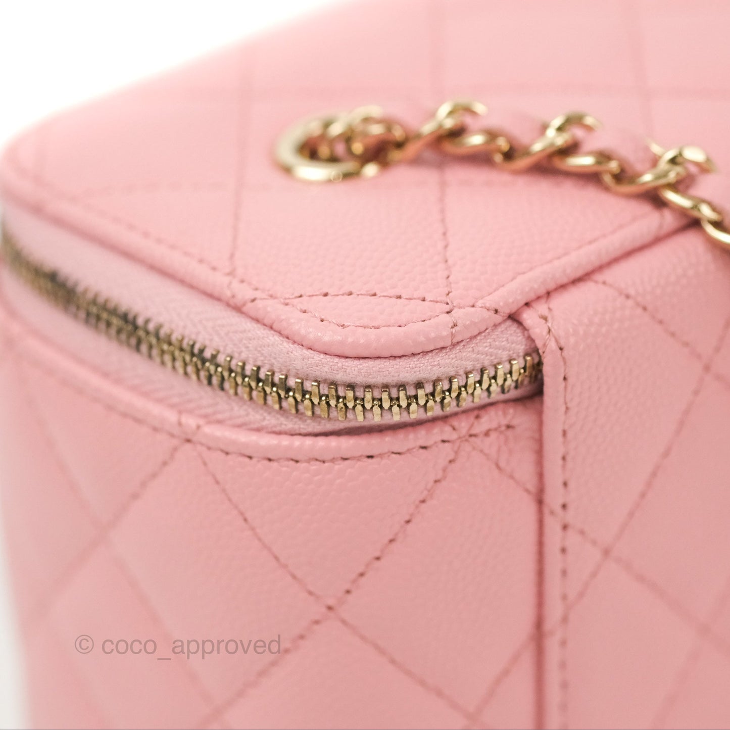 Chanel Classic Vanity with Chain Pink Caviar Gold Hardware