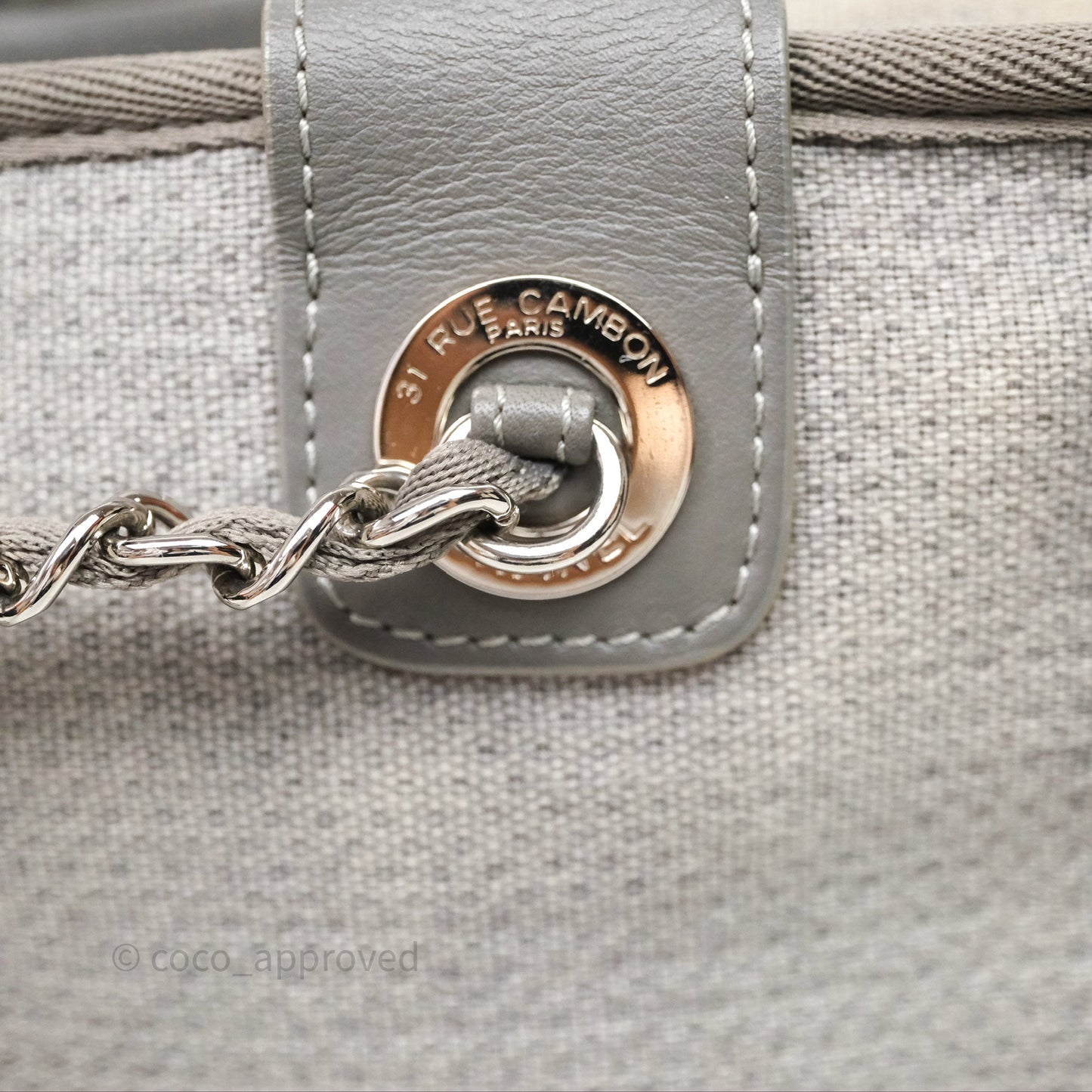 Chanel Deauville Bowling Bag Grey Silver Hardware