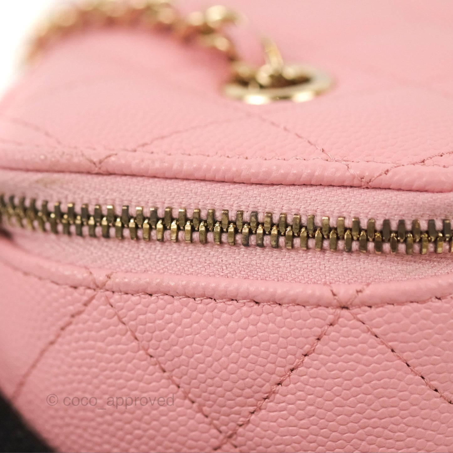 Chanel Classic Vanity with Chain Pink Caviar Gold Hardware