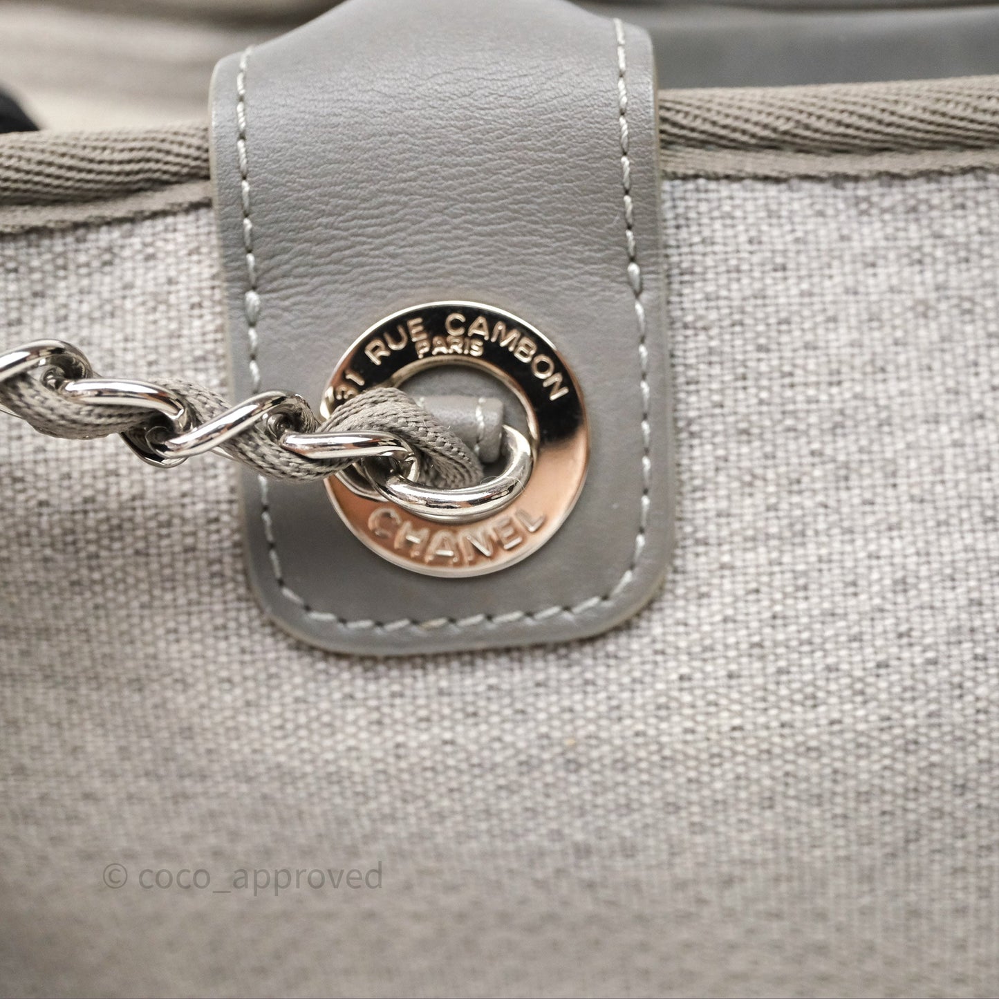 Chanel Deauville Bowling Bag Grey Silver Hardware