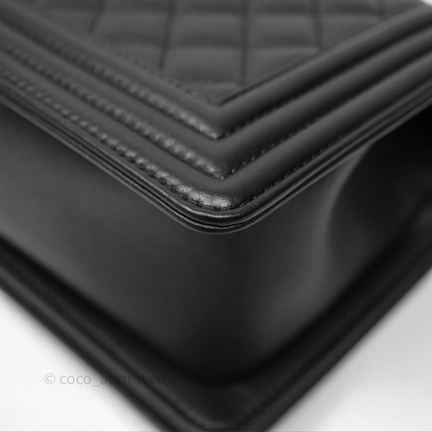 Chanel Quilted Medium Boy Black Lambskin Ruthenium Hardware