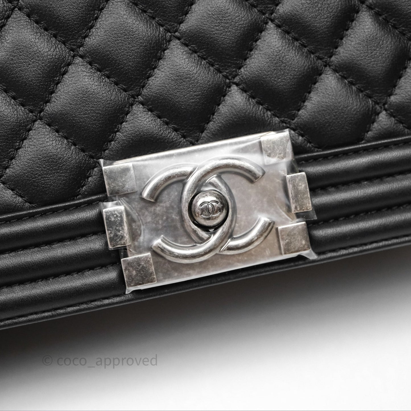 Chanel Quilted Medium Boy Black Lambskin Ruthenium Hardware