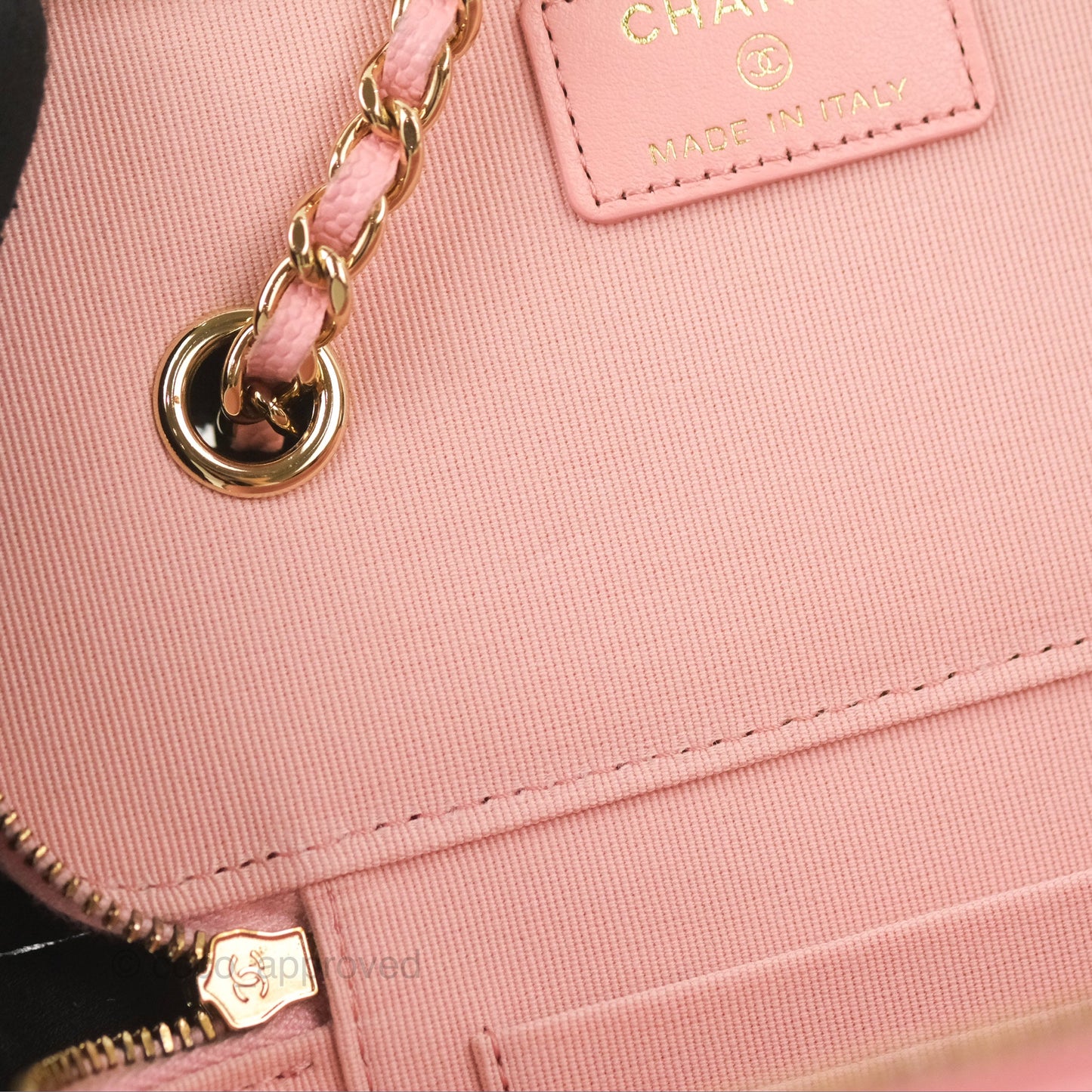 Chanel Classic Vanity with Chain Pink Caviar Gold Hardware