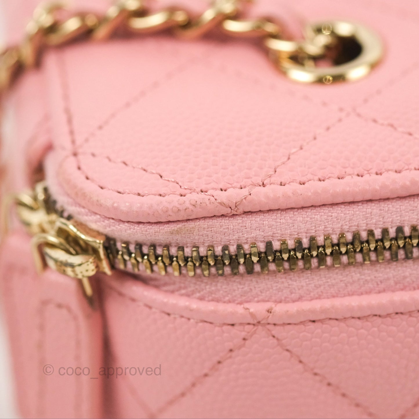 Chanel Classic Vanity with Chain Pink Caviar Gold Hardware