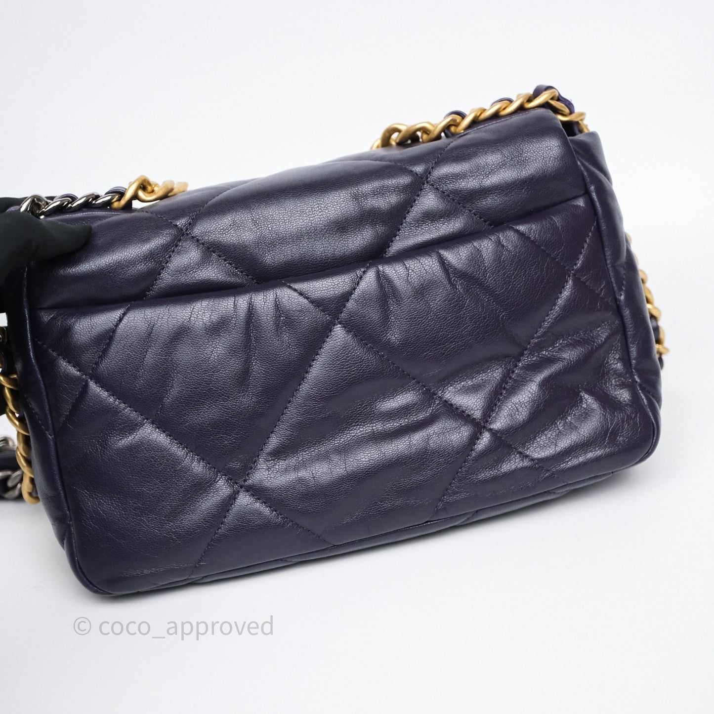 Chanel 19 Small Dark Purple Mixed Hardware