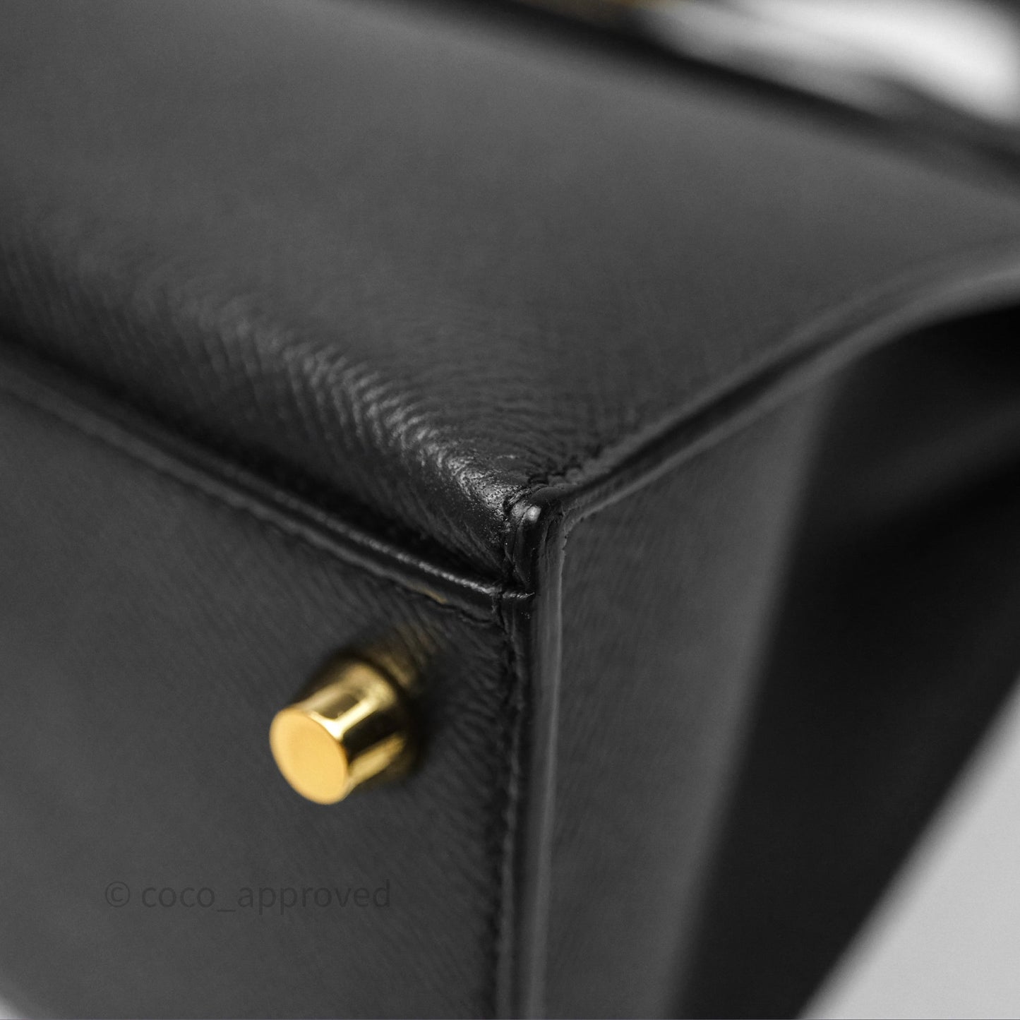 Hermès Kelly 25 Sellier Black Noir 89 Veau Epsom Gold Hardware