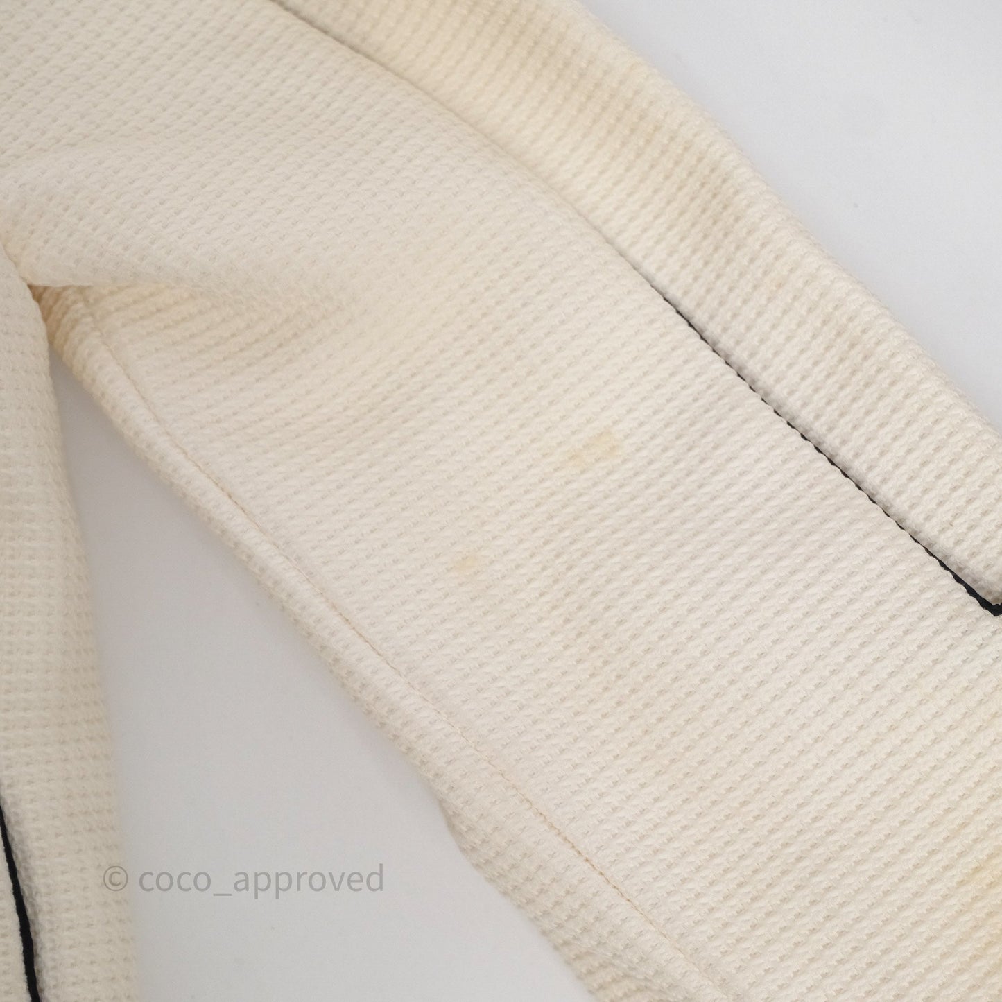 Chanel Jacket Cotton Tweed White/ Black Size 36
