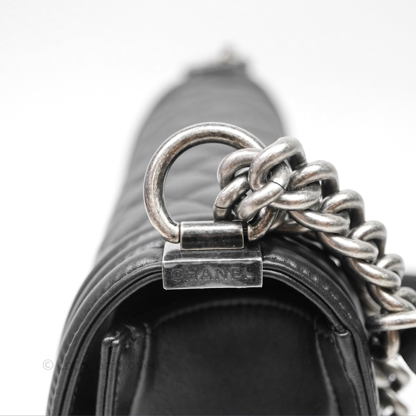 Chanel Quilted Medium Boy Black Lambskin Ruthenium Hardware