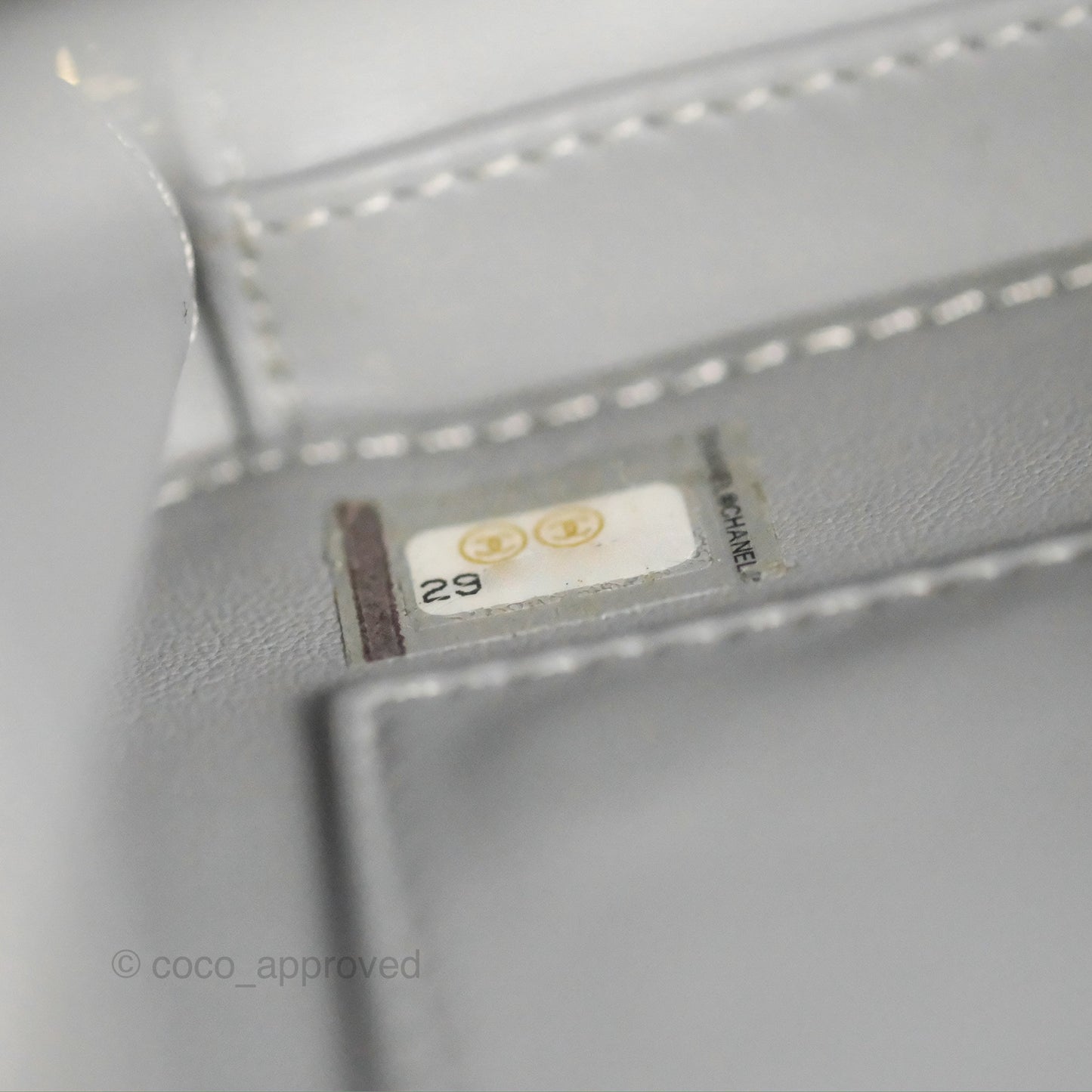 Chanel Quilted Small CC Filigree Vanity Case Grey Caviar Gold Hardware