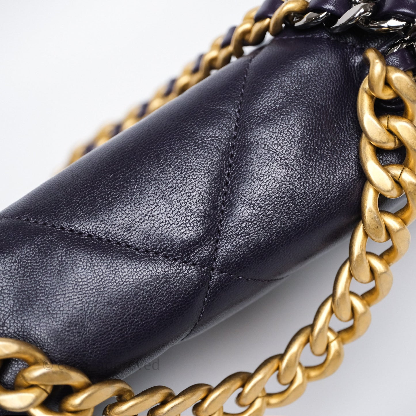 Chanel 19 Small Dark Purple Mixed Hardware