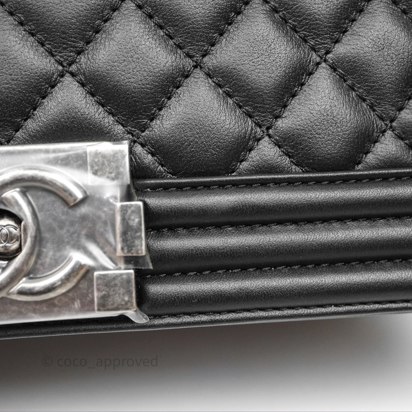 Chanel Quilted Medium Boy Black Lambskin Ruthenium Hardware
