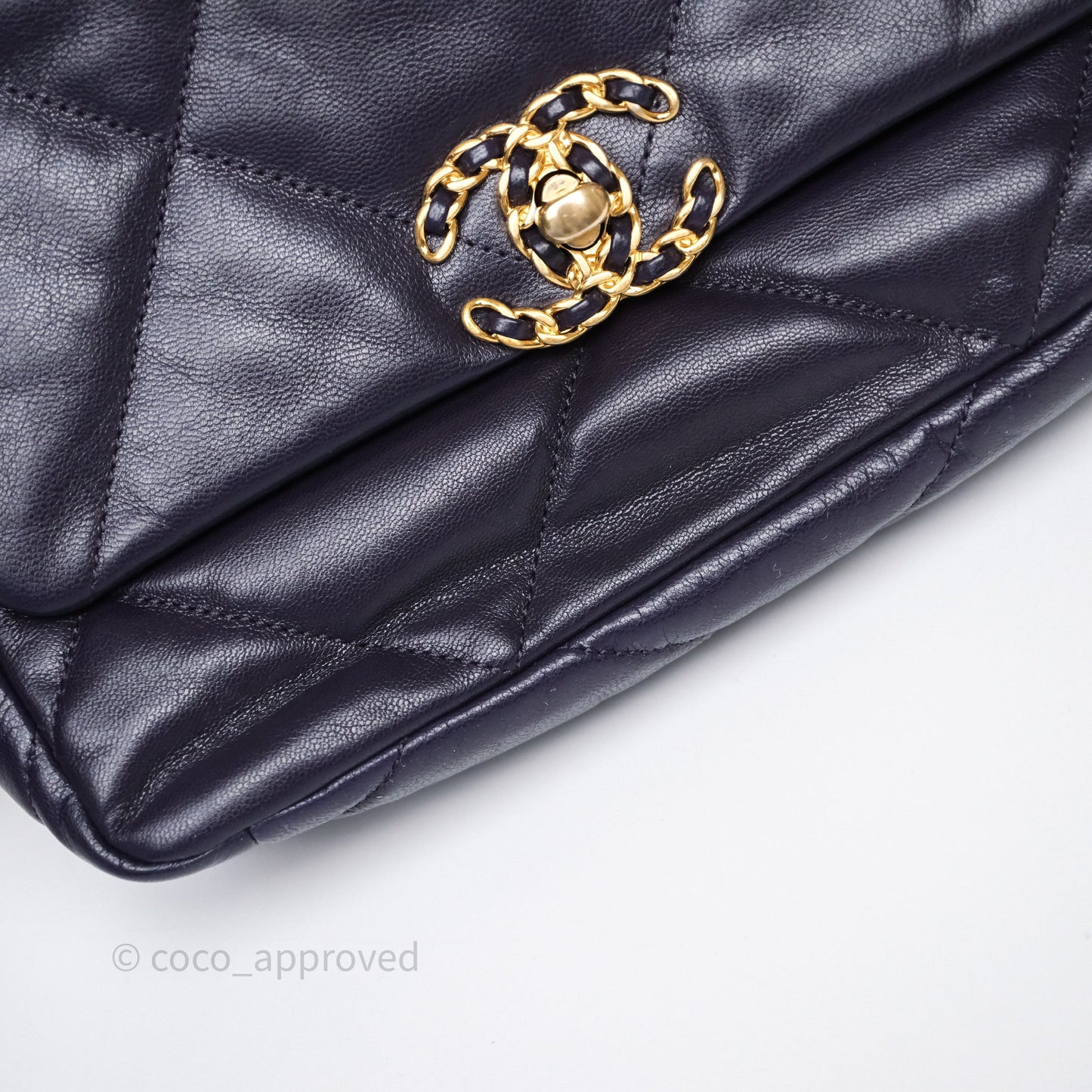 Chanel 19 Small Dark Purple Mixed Hardware