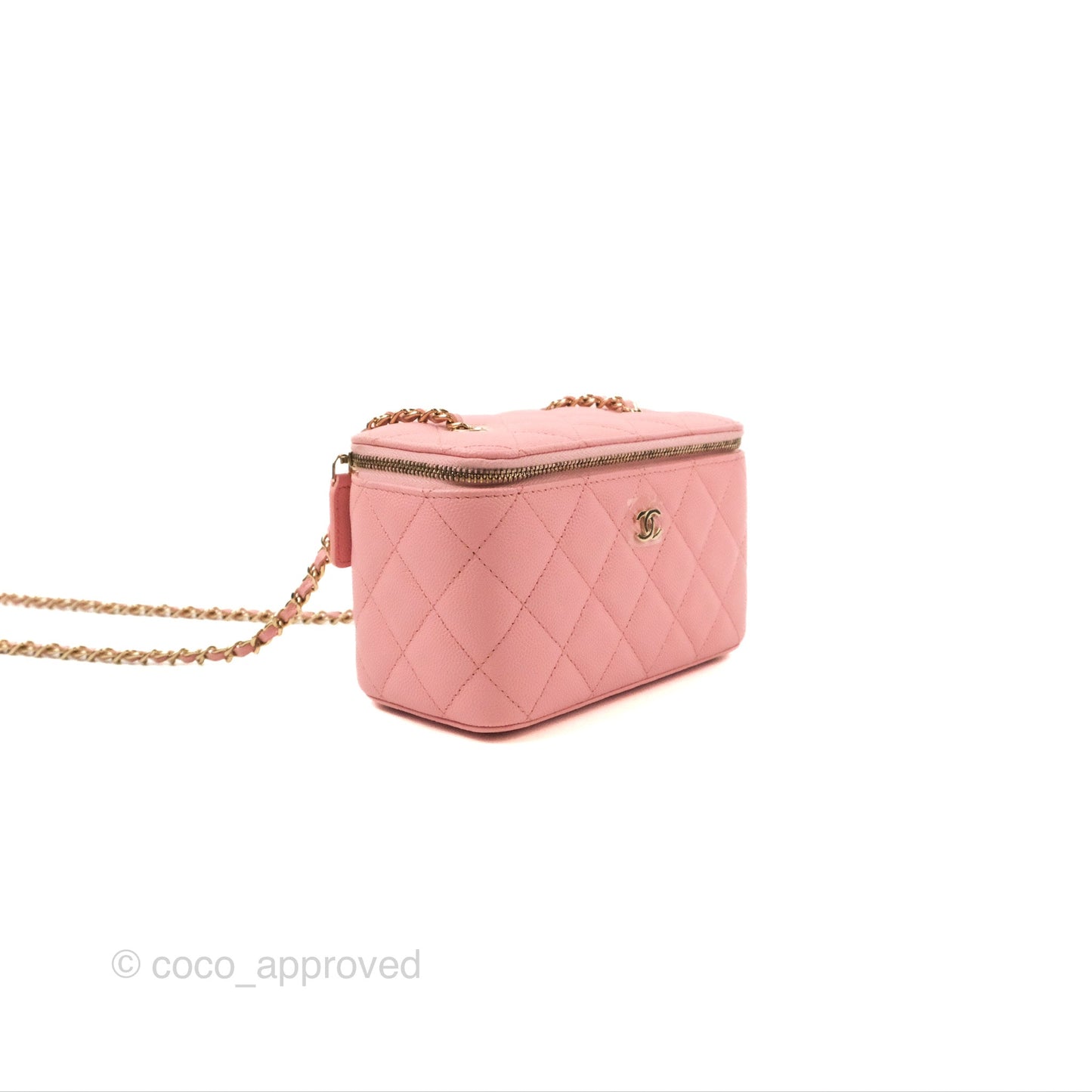 Chanel Classic Vanity with Chain Pink Caviar Gold Hardware