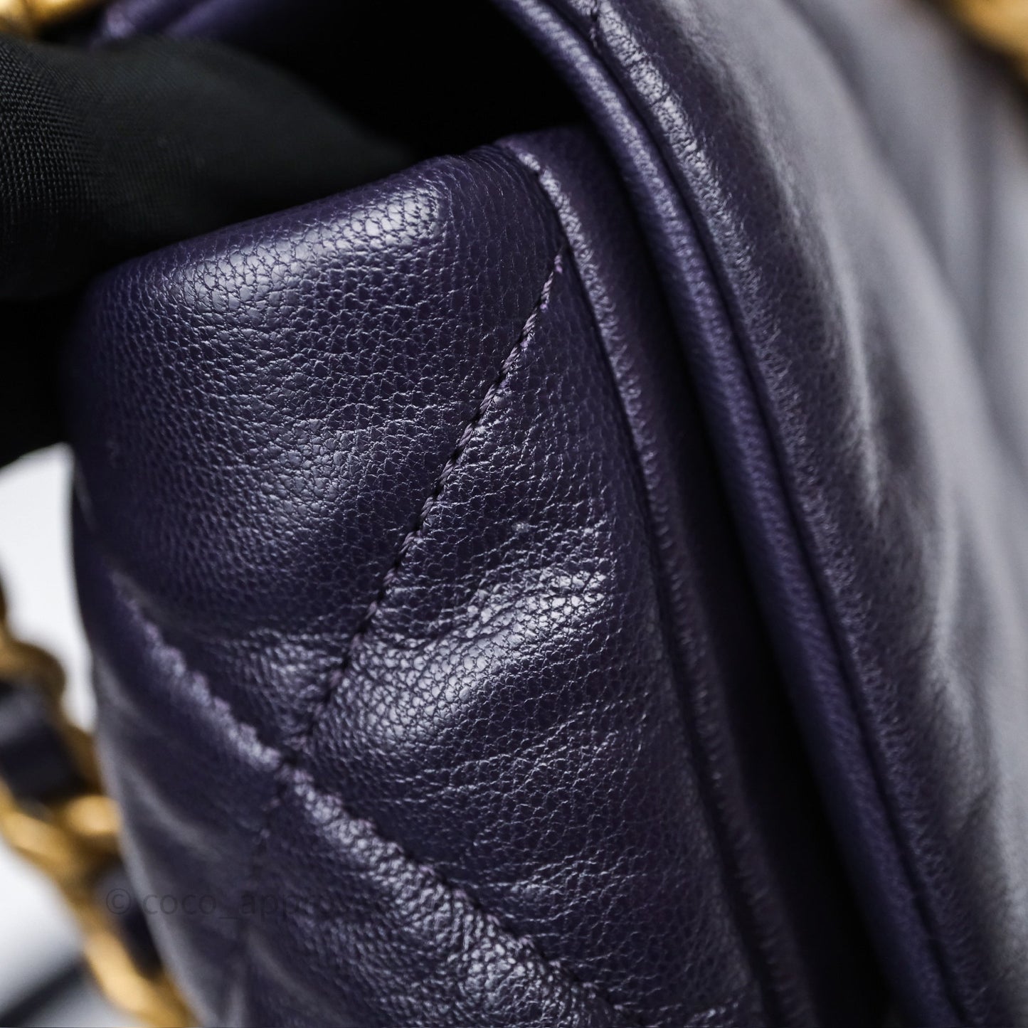 Chanel 19 Small Dark Purple Mixed Hardware