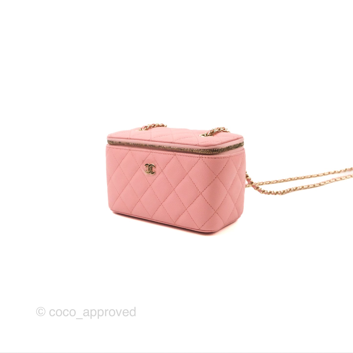 Chanel Classic Vanity with Chain Pink Caviar Gold Hardware