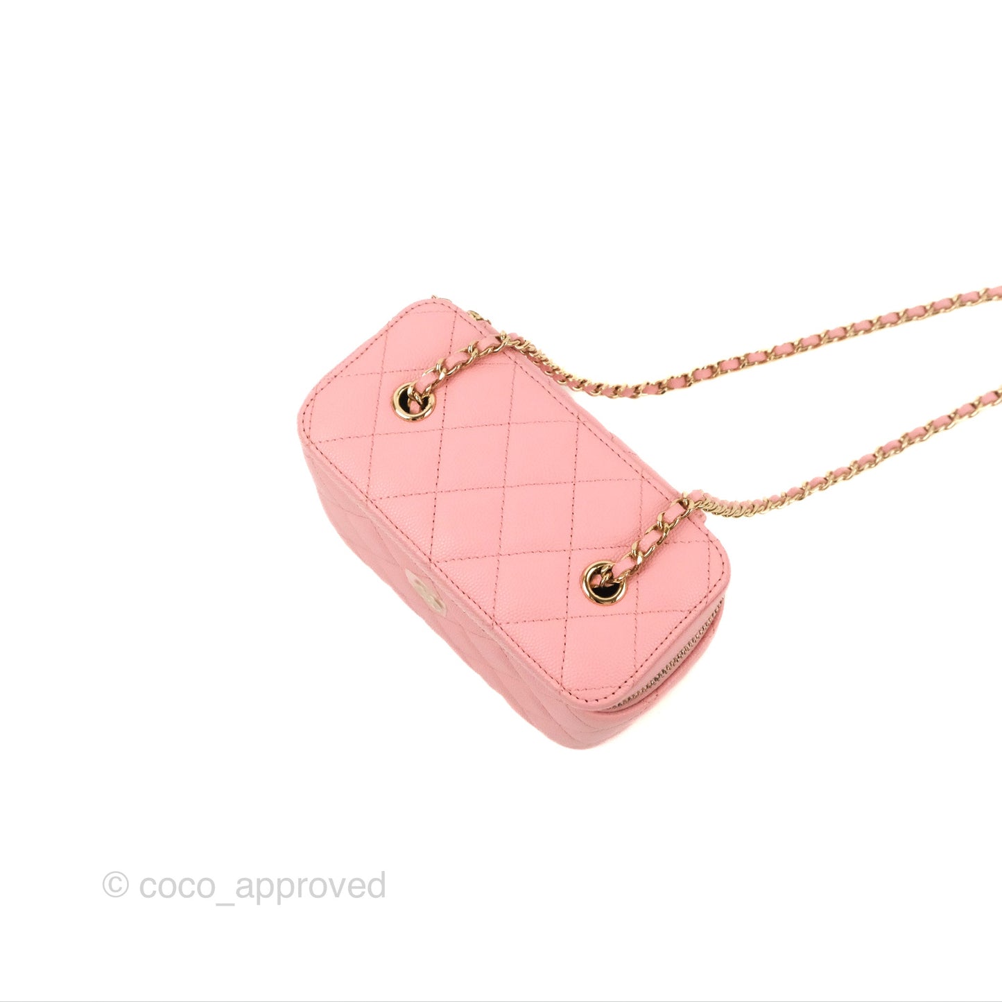 Chanel Classic Vanity with Chain Pink Caviar Gold Hardware