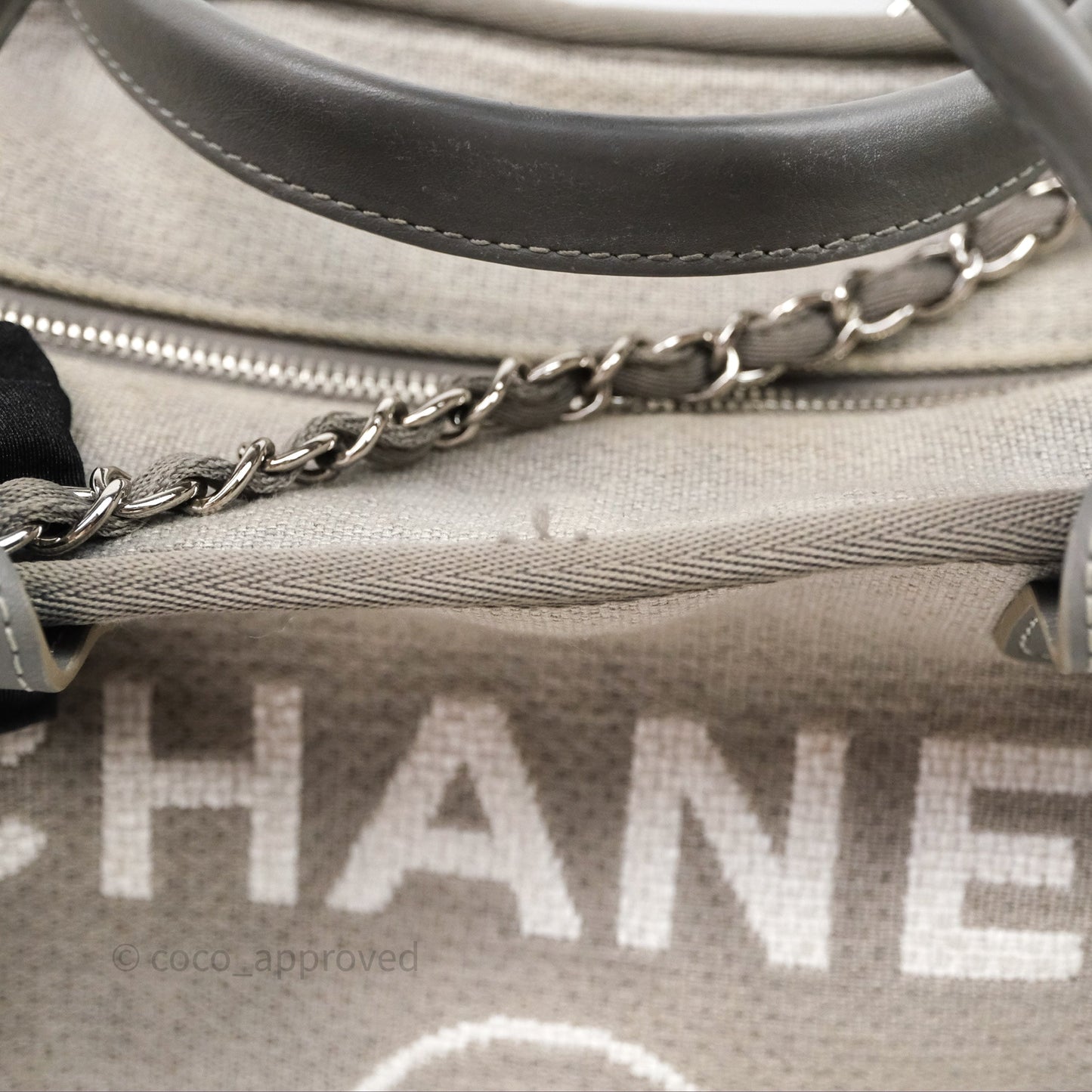 Chanel Deauville Bowling Bag Grey Silver Hardware