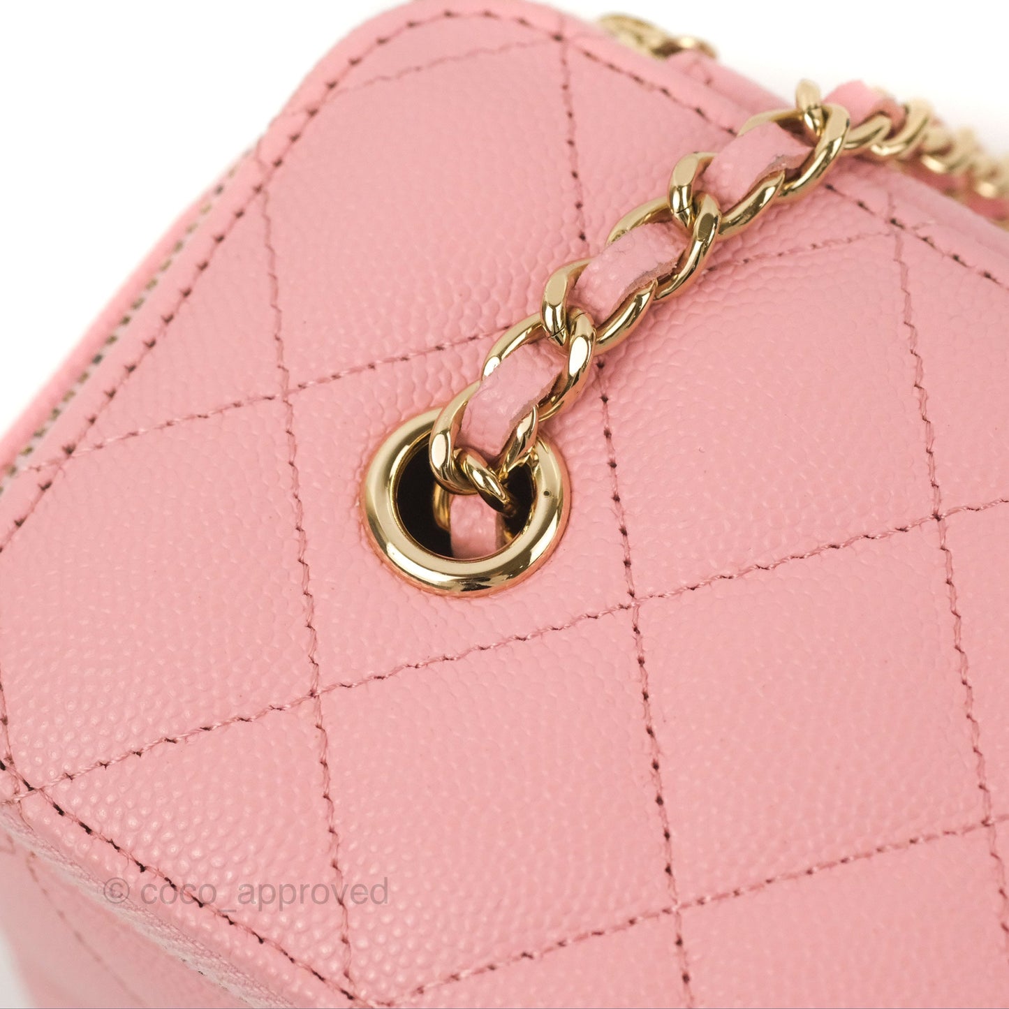 Chanel Classic Vanity with Chain Pink Caviar Gold Hardware