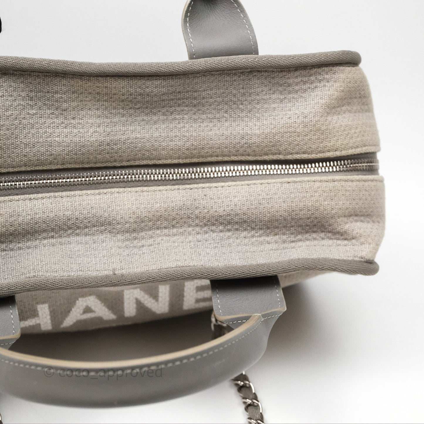 Chanel Deauville Bowling Bag Grey Silver Hardware