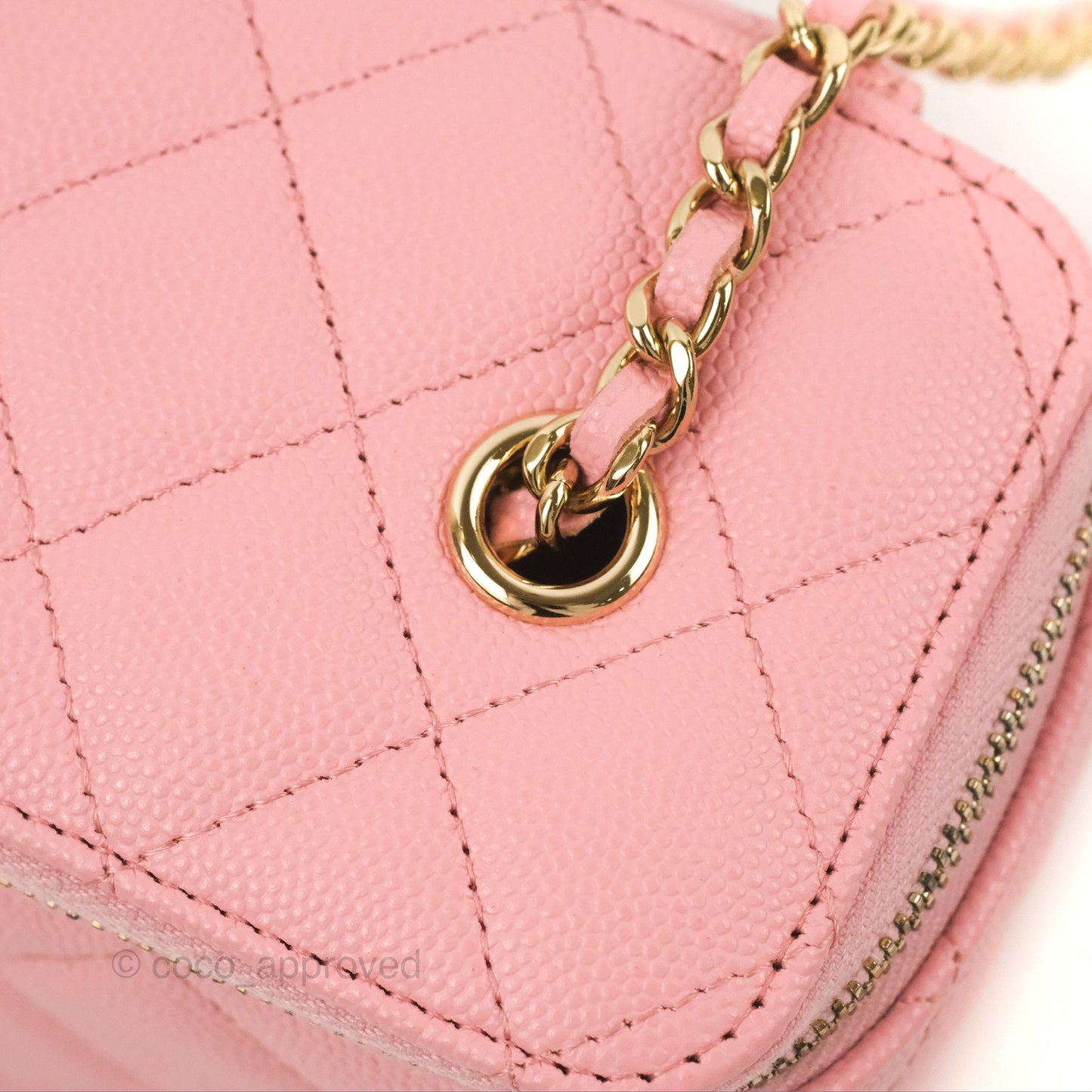 Chanel Classic Vanity with Chain Pink Caviar Gold Hardware