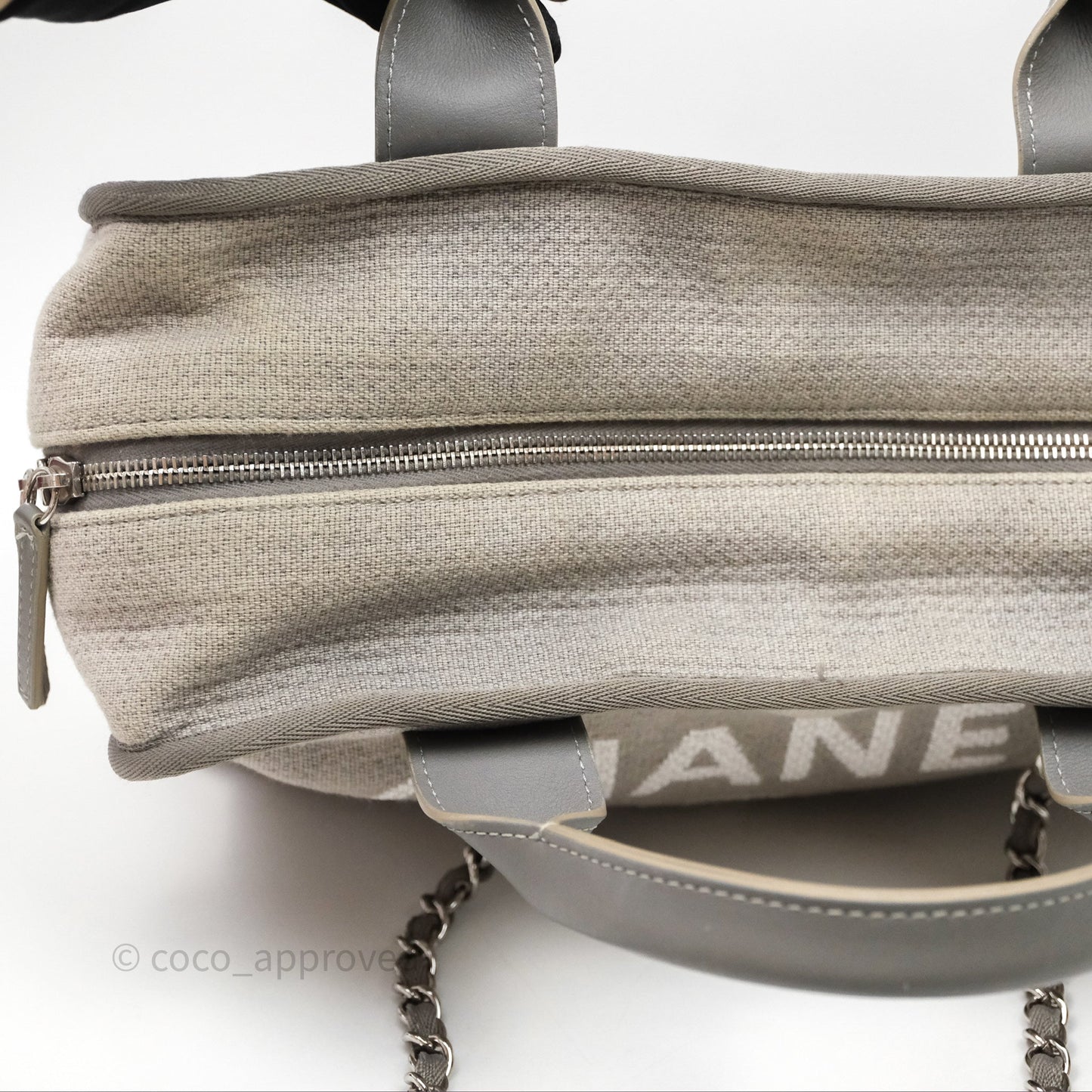 Chanel Deauville Bowling Bag Grey Silver Hardware