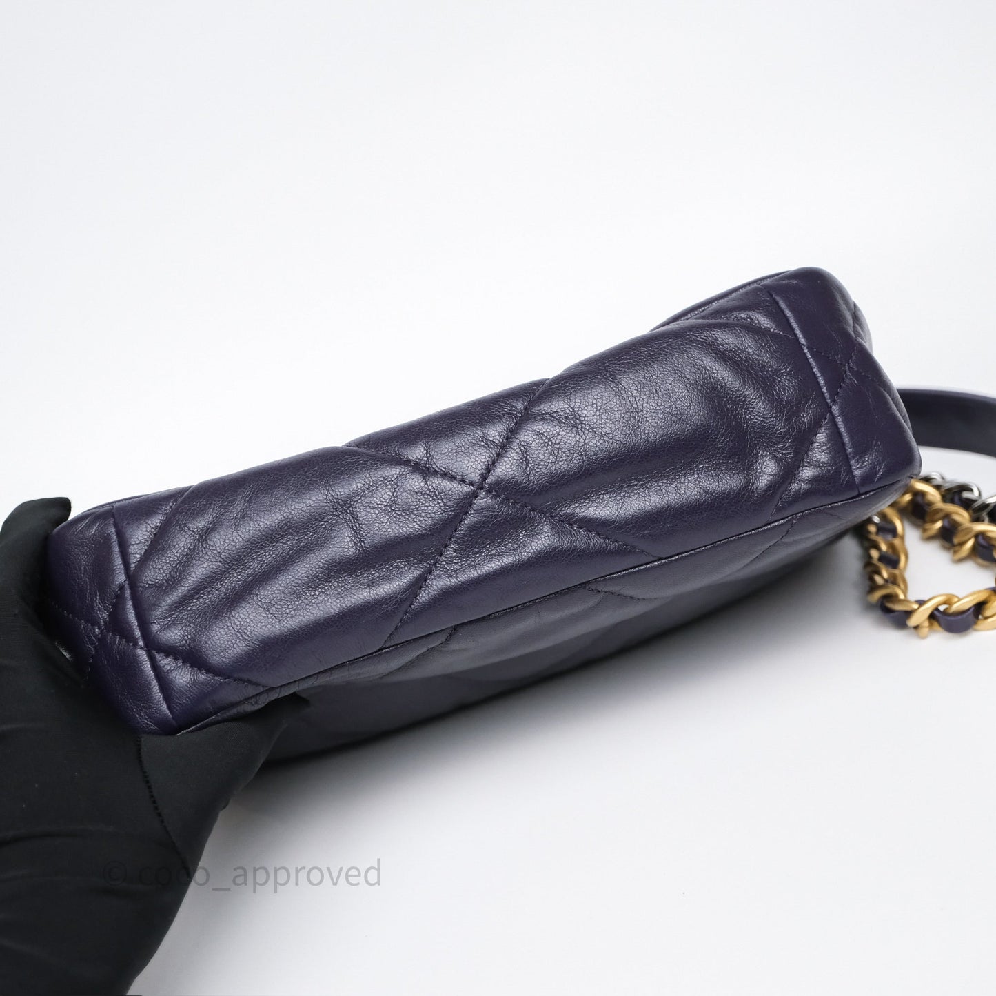 Chanel 19 Small Dark Purple Mixed Hardware