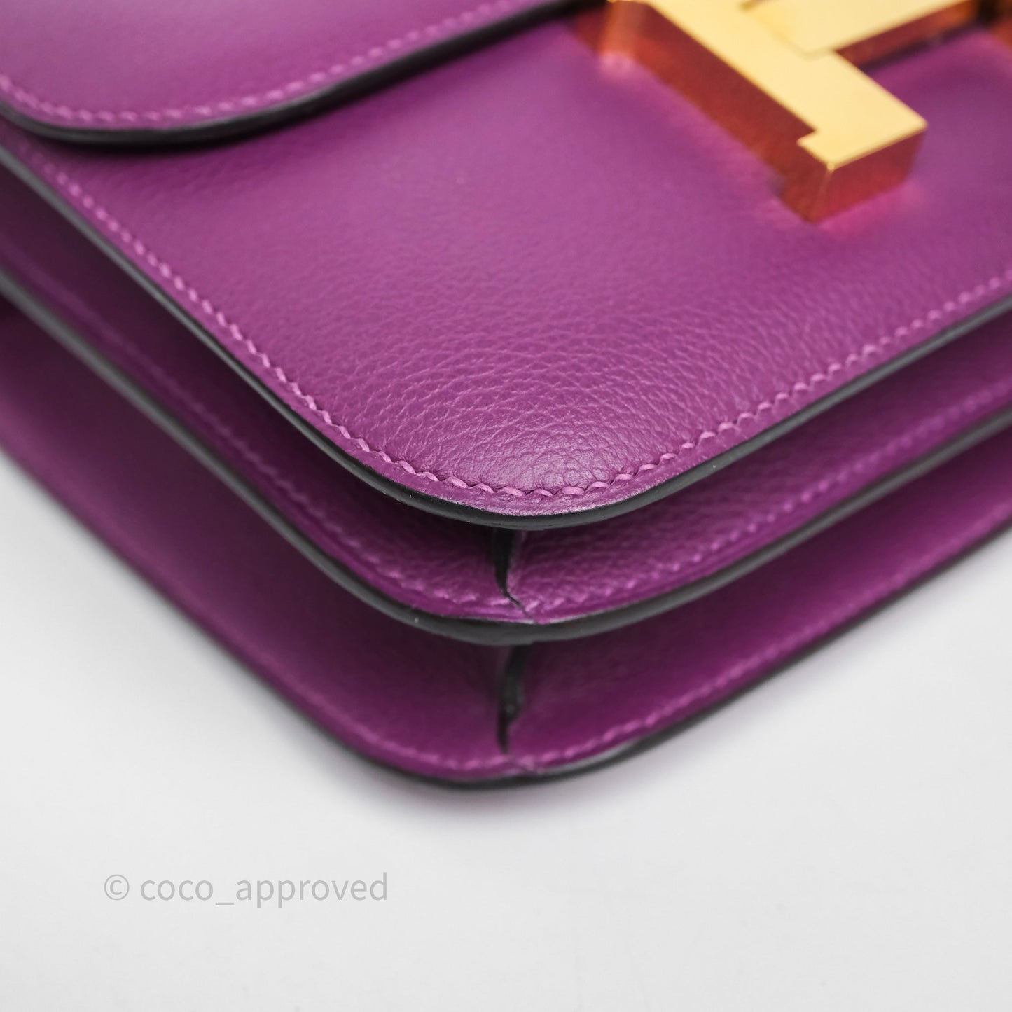 Hermès Constance Mini 18cm Anemone P9 Evercolor Gold Hardware